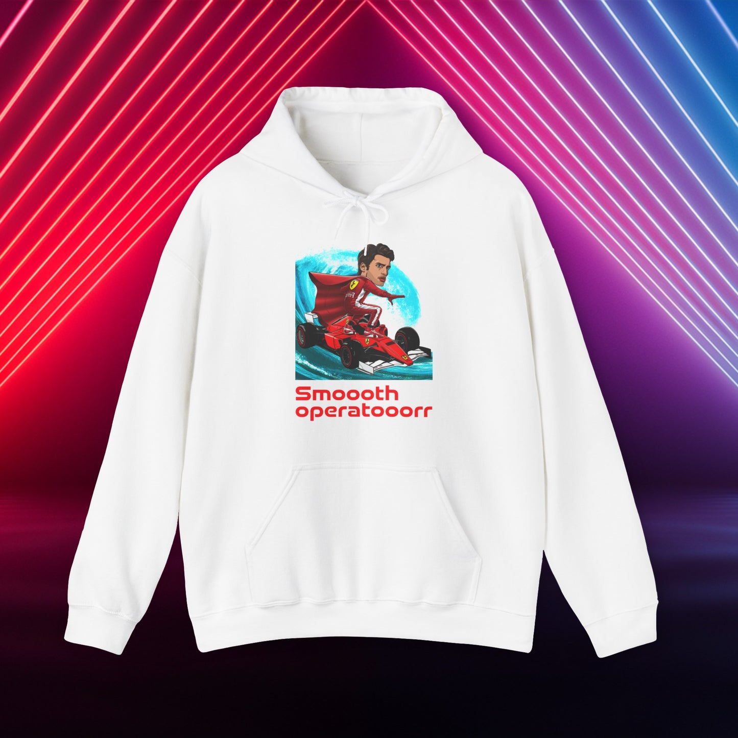 Carlos Sainz Hoodie Carlos Sainz Jumper Smooth Operator Pullover Ferrari Hoodie Formula 1 Hoodie F1 Hoodie Ferrari Gift Ferrari Fan Gift White Hoodies Carlos Sainz F1 Ferrari Printify