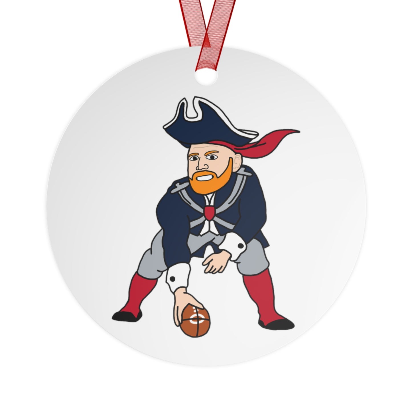Bill Burrdy New England Patriots NFL Tom Brady Bill Burr Metal Ornaments Christmas American Football Bill Burr Monday Morning Podcast New England Patriots NFL Podcasts Stand-up Comedy Printify