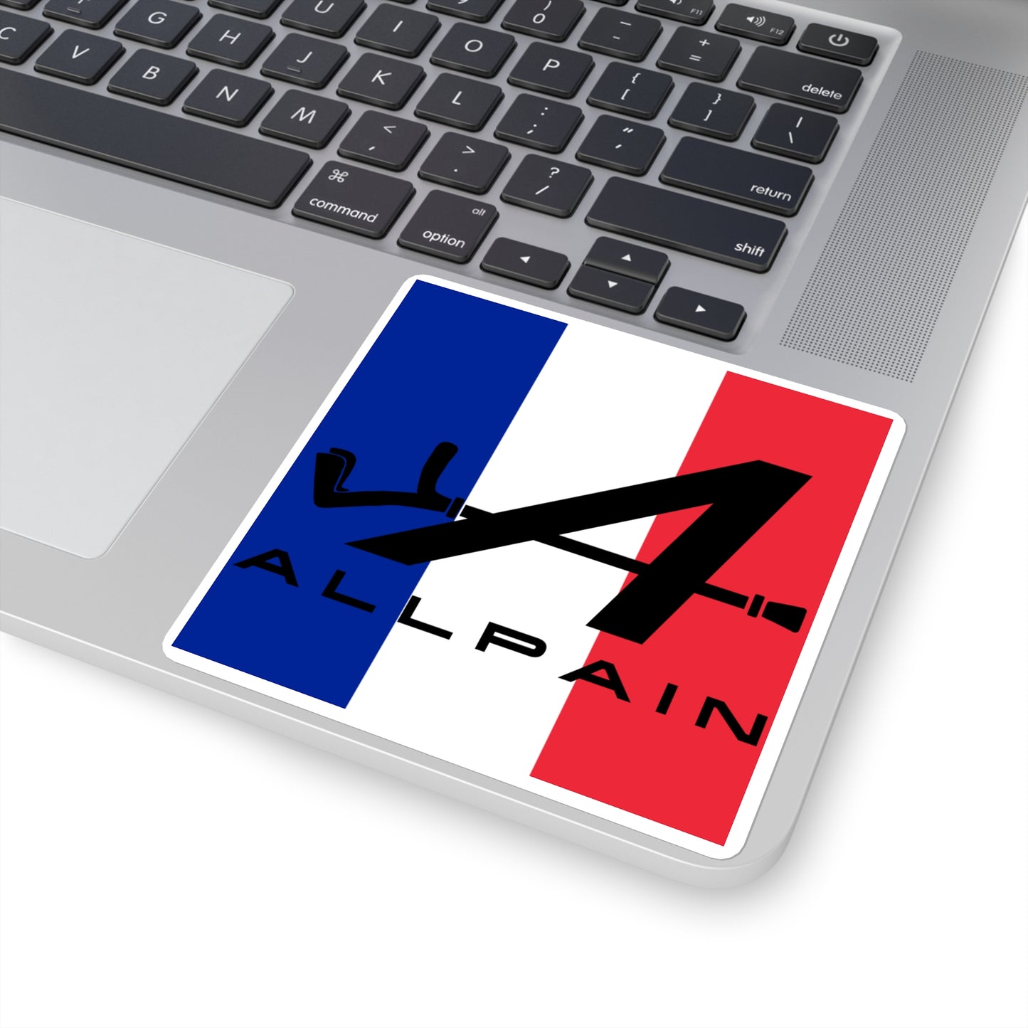 Allpain Alpine F1 Formula 1 Pierre Gasly Esteban Ocon Square Sticker 4" × 4" White Stickers Alpine F1 Printify