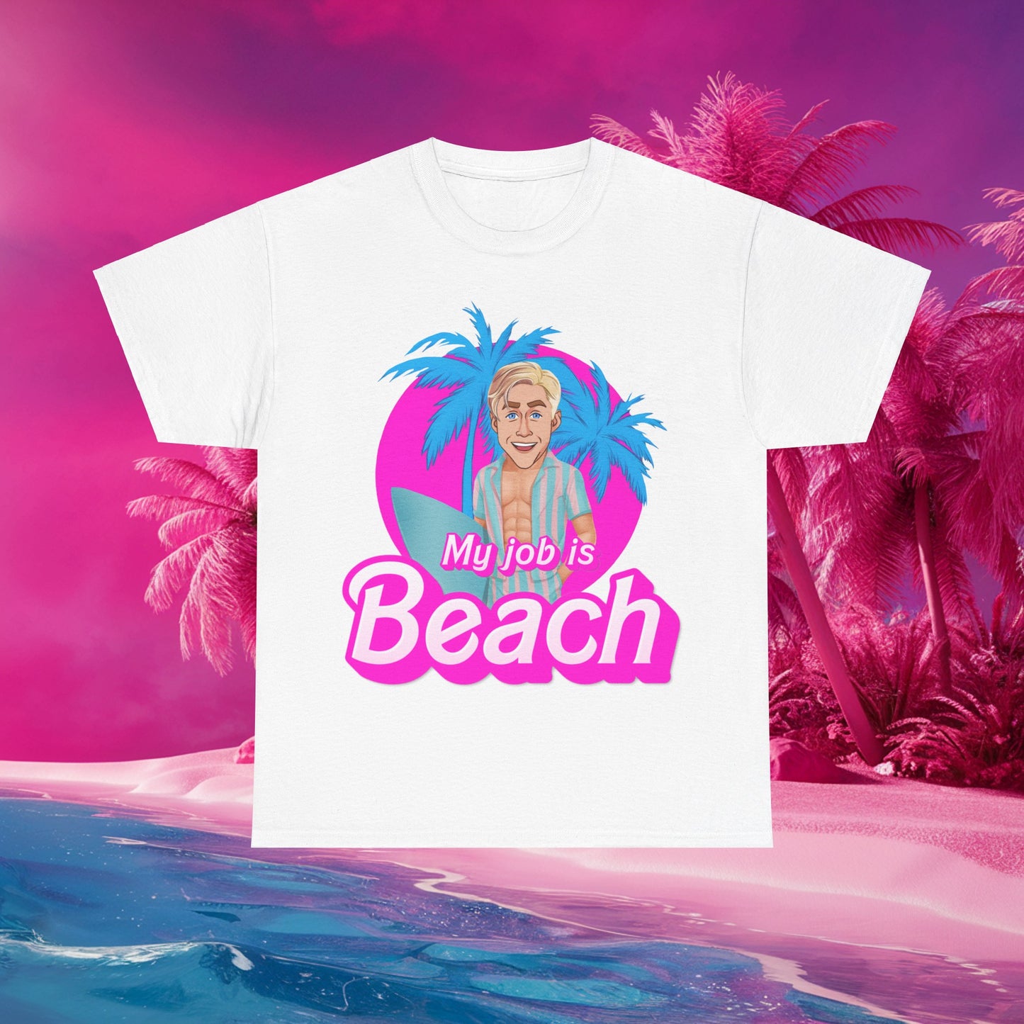 My Job Is Beach Tshirt Ken Shirt Barbie T-shirt Surfing Tee Surf T shirt Summer Shirt Vacation T-Shirt Surfing Gift for Surfer Summer Gift T-shirts Barbie Celebrities Ken Movies Ryan Gosling Printify