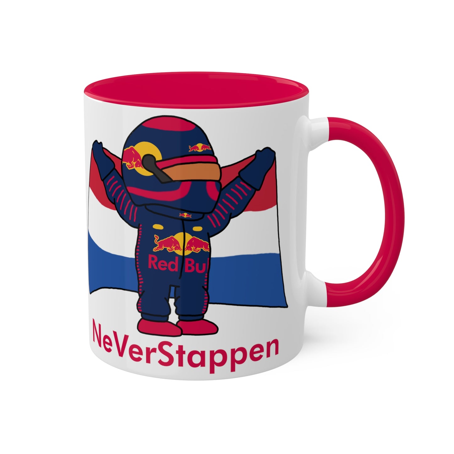 NeVerStappen Red Bull Formula 1 F1 Max Vertsappen Colorful Mugs, 11oz Mugs Printify