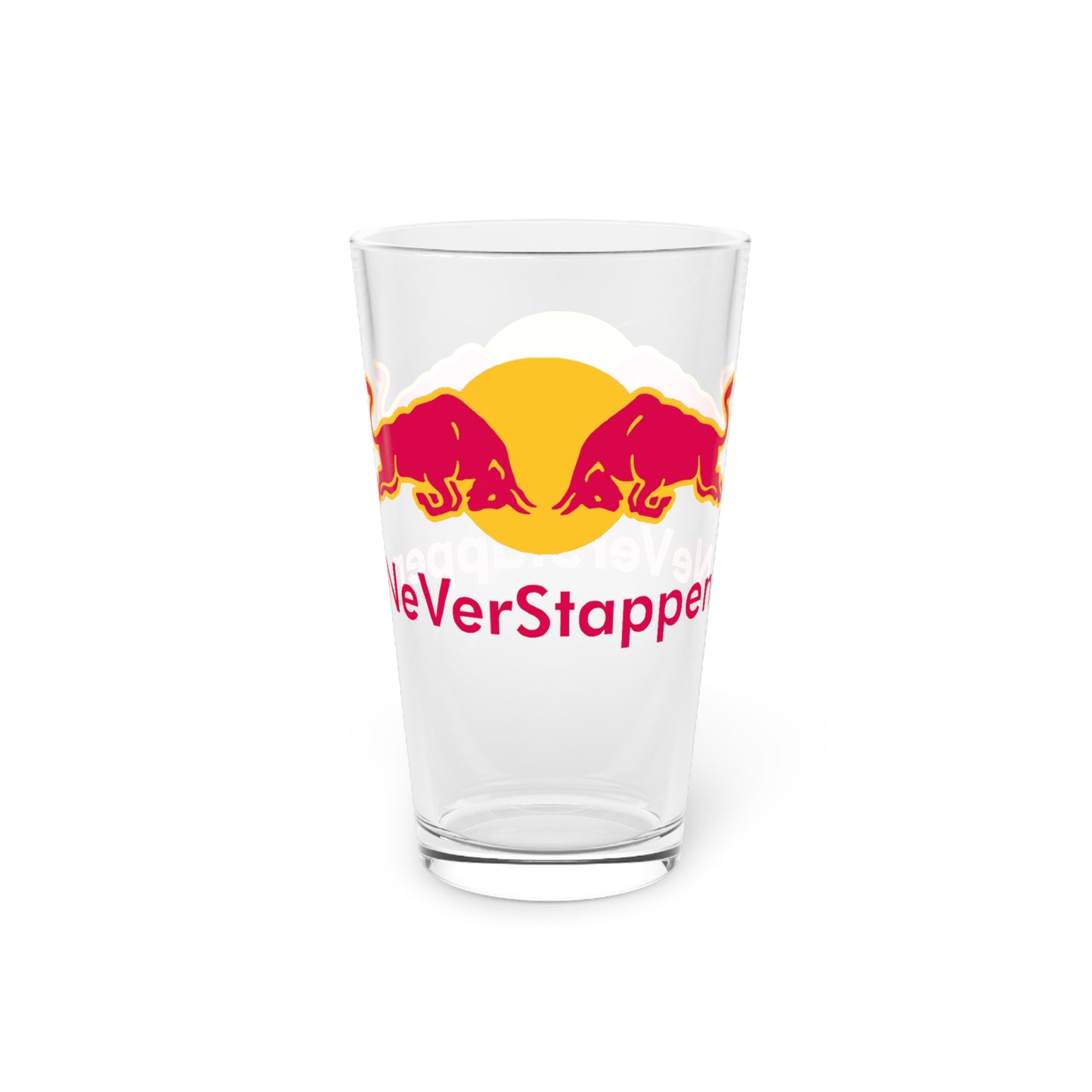 NeVerStappen Red Bull Formula 1 F1 Max Verstappen Pint Glass, 16oz Glasses F1 Max Verstappen Red Bull Printify