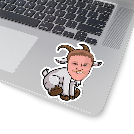 Larry Bird G.O.A.T. Sticker - Funny Basketball Meme Decal - Greatest of All Time Print for Basketball Fans - Perfect Gift for Larry Bird Fans 4" × 4" White Stickers Basketball Boston Celtics G.O.A.T. Larry Bird NBA Printify