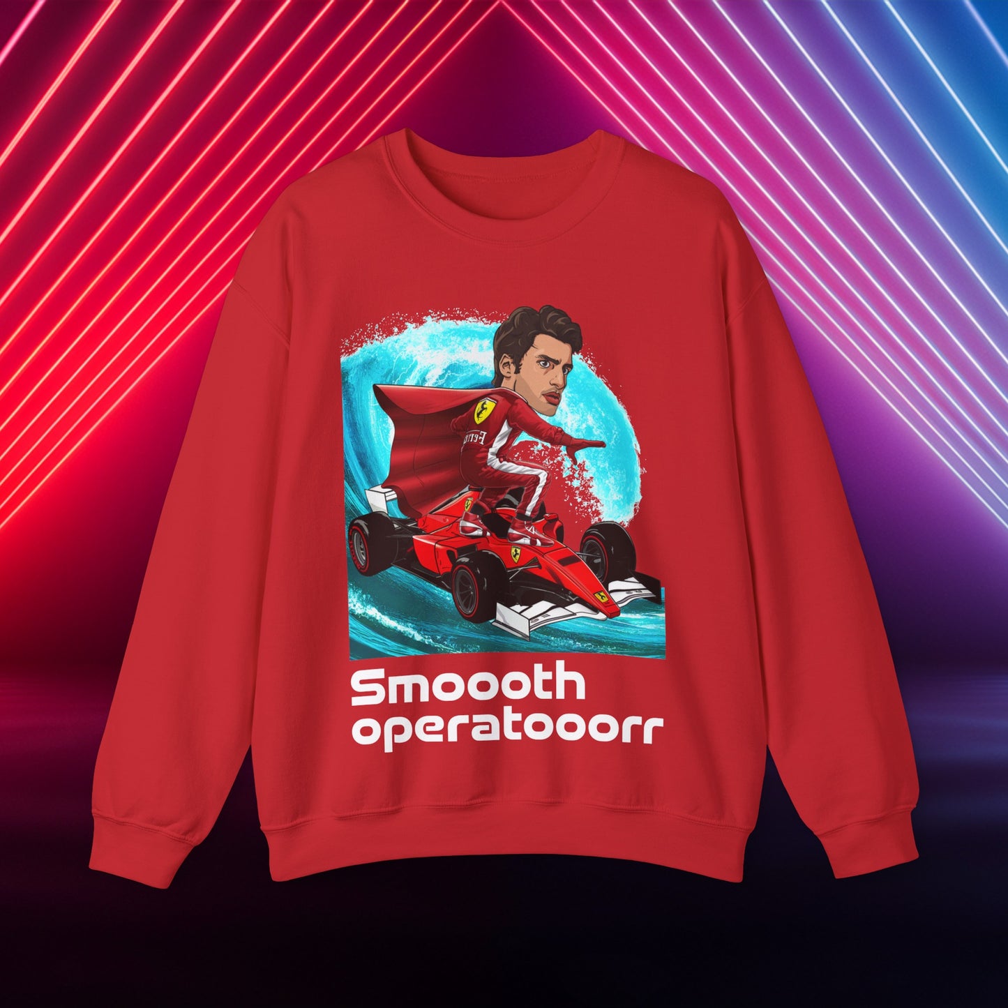Carlos Sainz Sweatshirt Smooth Operator Jumper Ferrari Sweater Formula 1 Jumper F1 Sweater Ferrari Gift Ferrari Fan Jumper F1 Gift Scuderia Red Sweatshirts Carlos Sainz F1 Ferrari Printify