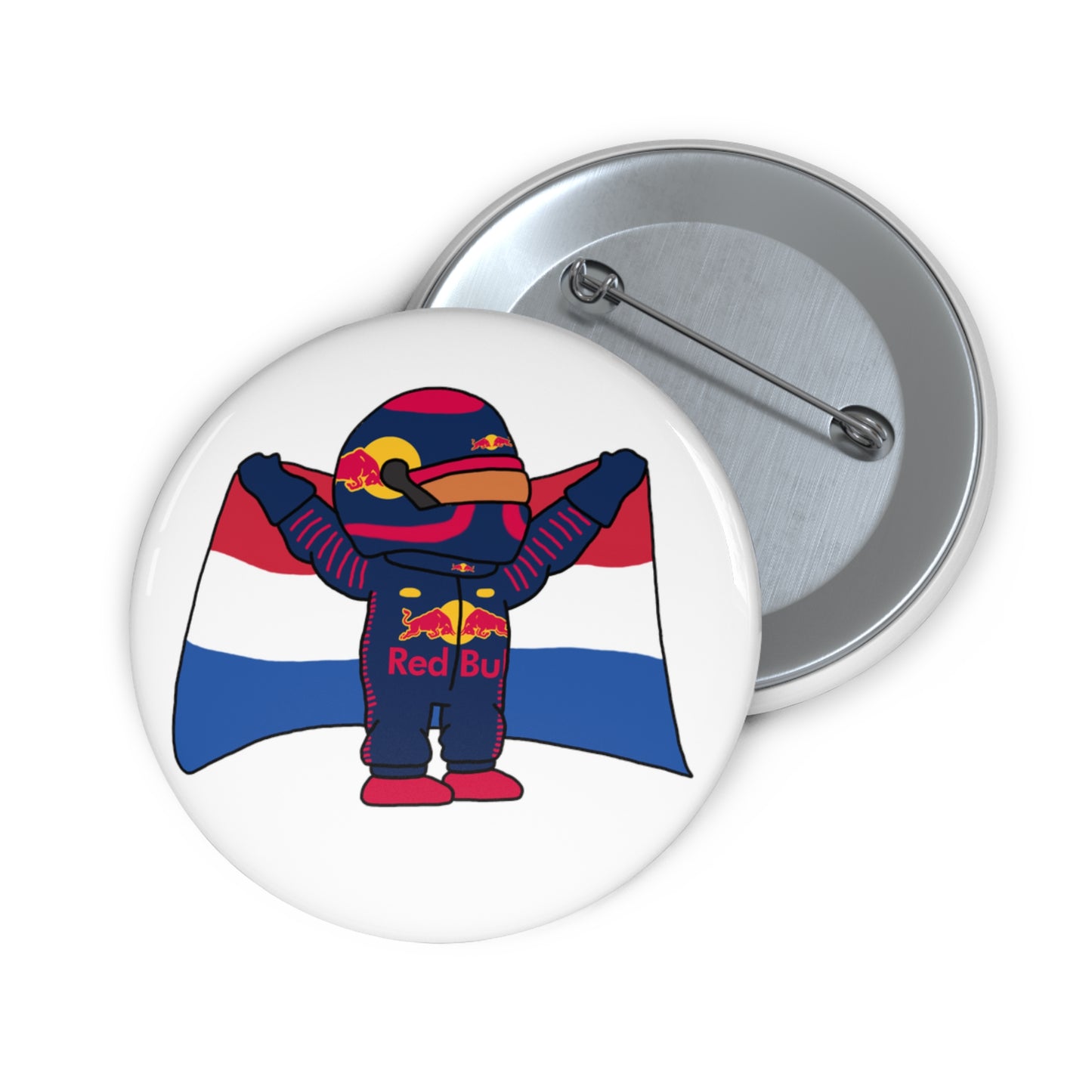 NeVerStappen Red Bull Formula 1 F1 Max Verstappen Custom Pin Button Pins F1 Max Verstappen Red Bull Printify