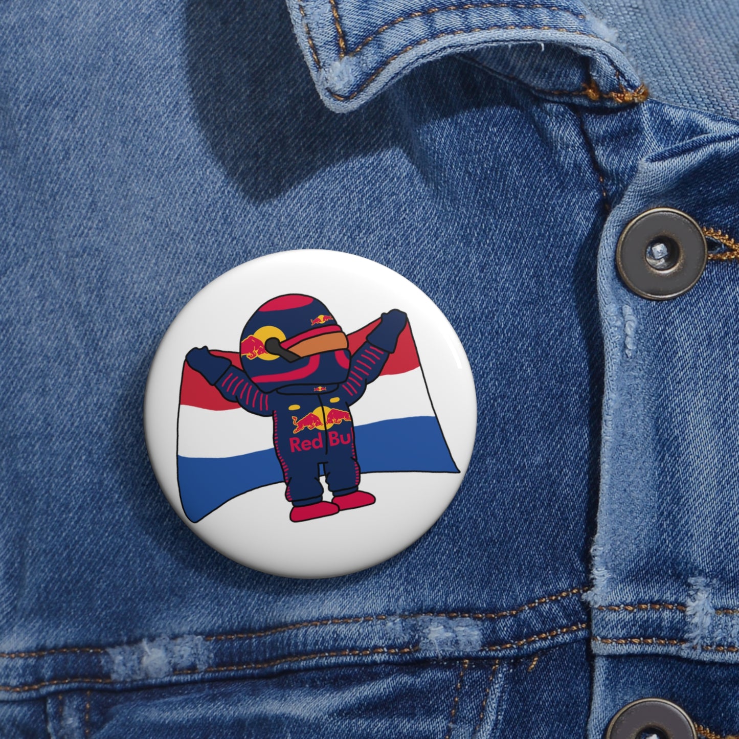 NeVerStappen Red Bull Formula 1 F1 Max Verstappen Custom Pin Button 2.25" Pins F1 Max Verstappen Red Bull Printify