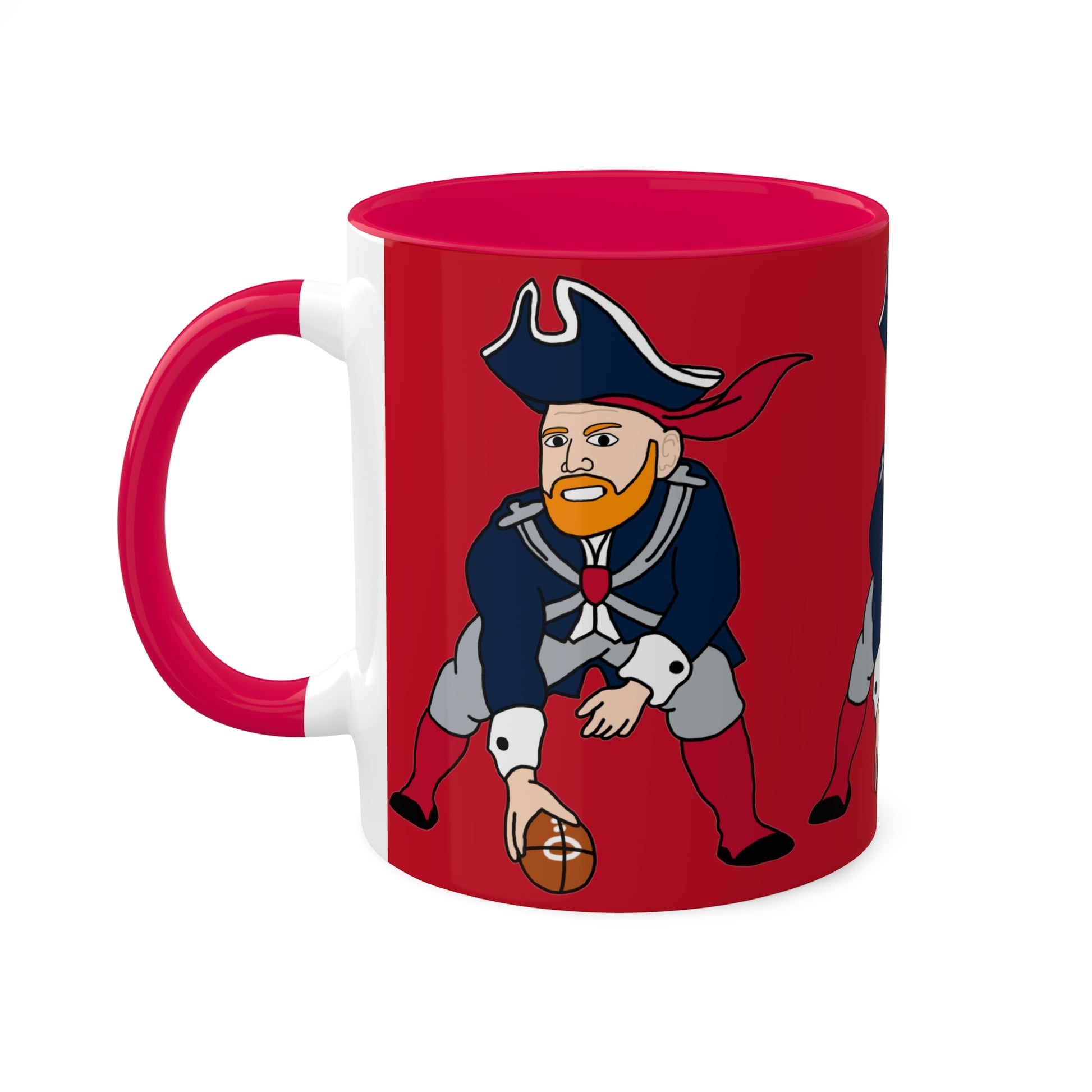 Bill Burrdy New England Patriots NFL Tom Brady Bill Burr Colorful Mug, 11oz Mugs American Football Bill Burr Monday Morning Podcast New England Patriots NFL Podcasts Stand-up Comedy Printify