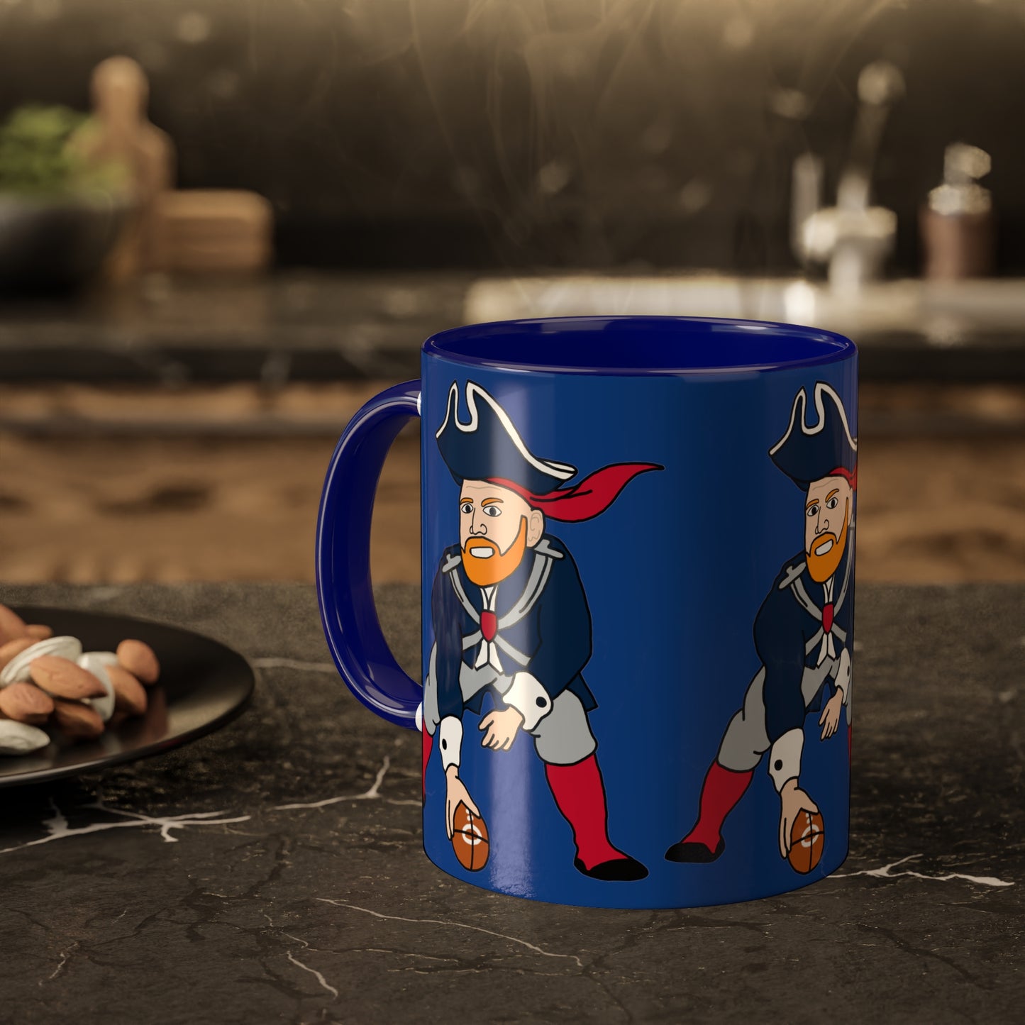 Bill Burrdy New England Patriots NFL Tom Brady Bill Burr Colorful Mug, 11oz 11oz Blue Mugs American Football Bill Burr Monday Morning Podcast New England Patriots NFL Podcasts Stand-up Comedy Printify