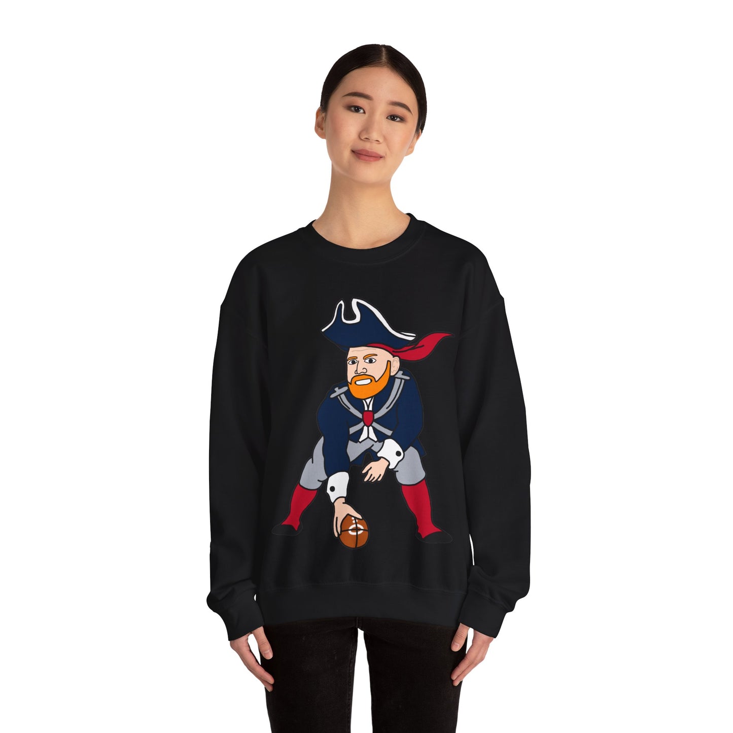 Bill Burrdy New England Patriots Tom Brady Bill Burr Unisex Heavy Blend Crewneck Sweatshirt Sweatshirts American Football Bill Burr Monday Morning Podcast New England Patriots NFL Podcasts Stand-up Comedy Printify