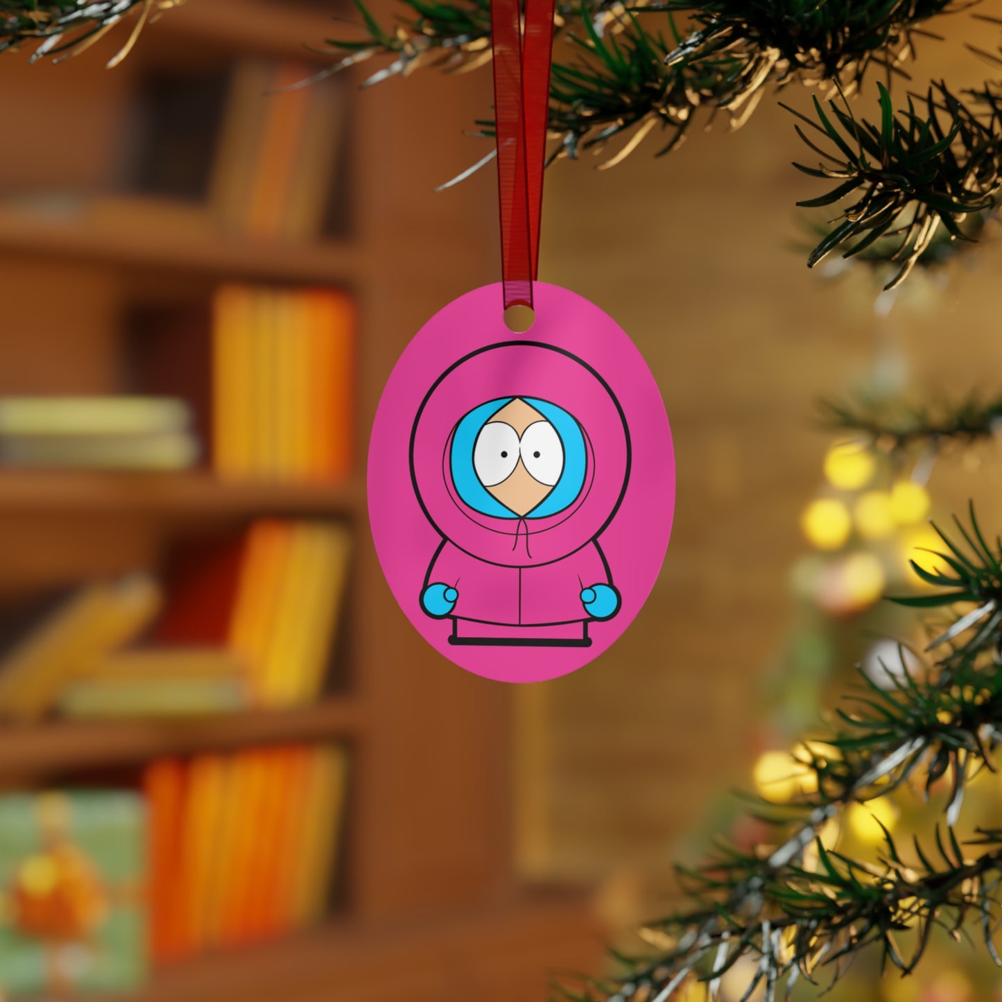 Kenny McCormick Ken Ryan Gosling Barbie South Park Kenny Metal Ornament Oval One Size Christmas Barbie Ken Kenny Movies South Park TV Shows Printify