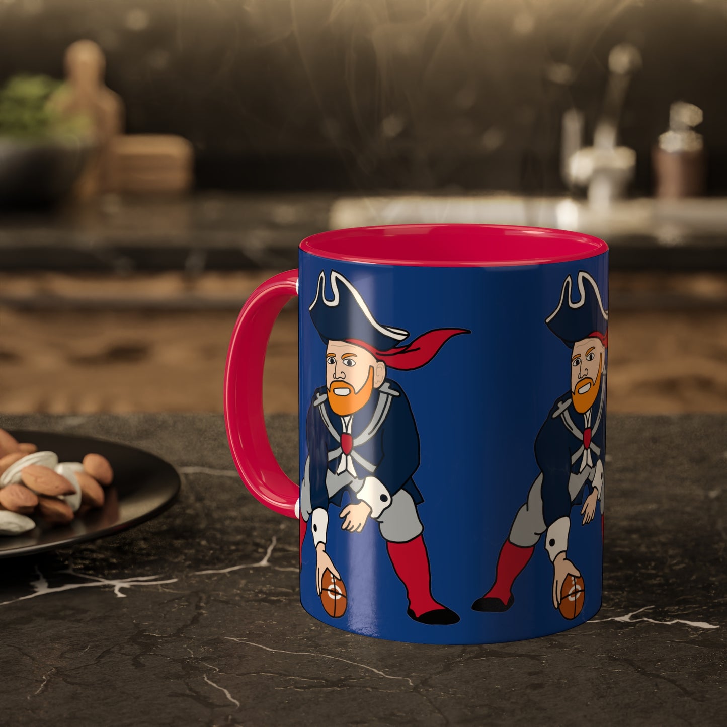 Bill Burrdy New England Patriots NFL Tom Brady Bill Burr Colorful Mug, 11oz 11oz Red Mugs American Football Bill Burr Monday Morning Podcast New England Patriots NFL Podcasts Stand-up Comedy Printify