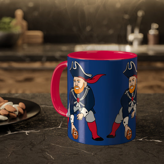 Bill Burrdy New England Patriots NFL Tom Brady Bill Burr Colorful Mug, 11oz 11oz Red Mugs American Football Bill Burr Monday Morning Podcast New England Patriots NFL Podcasts Stand-up Comedy Printify