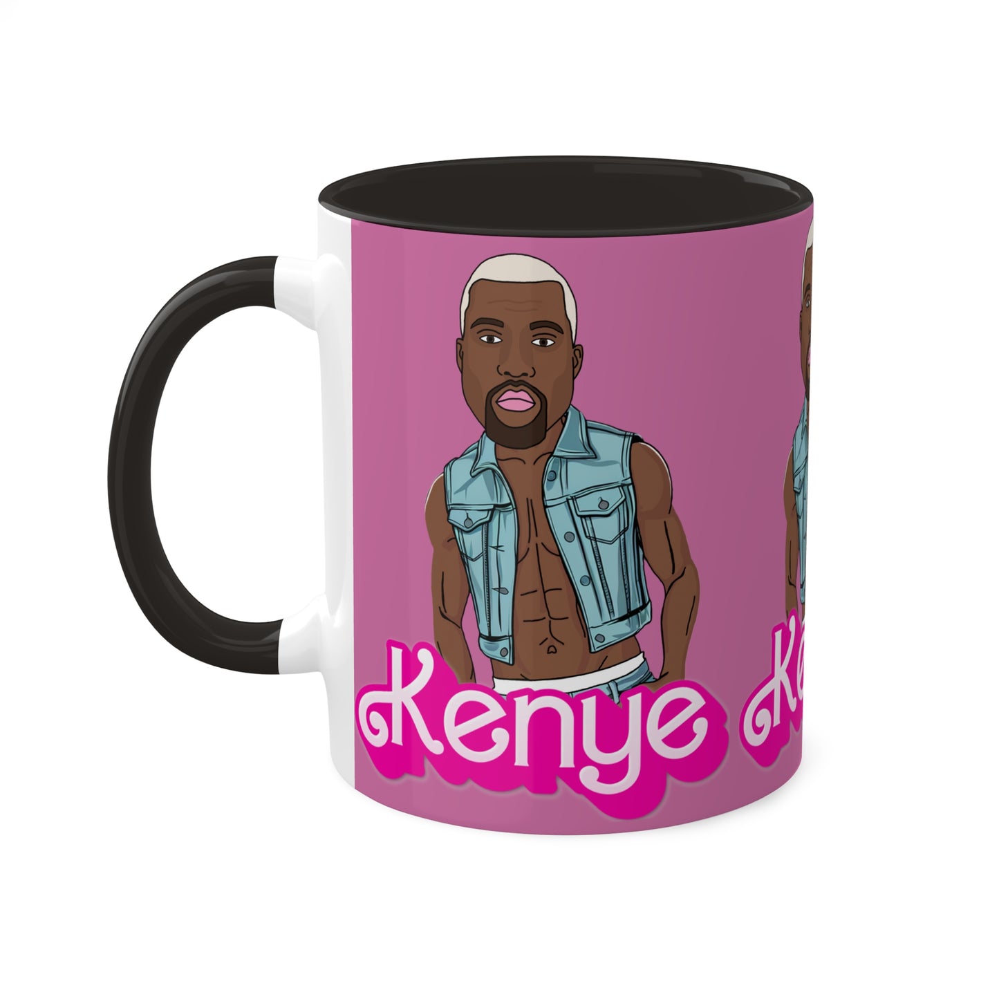 Kenye Barbie Ken Ryan Gosling Kanye West Colorful Mug Mugs Barbie Kanye West Ken Movies Music Printify