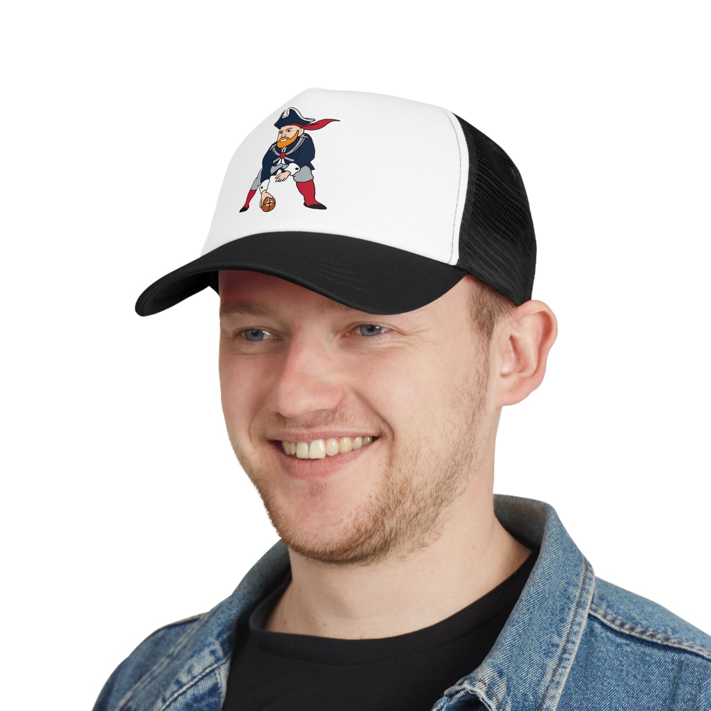 Bill Burrdy New England Patriots NFL Tom Brady Bill Burr Mesh Cap Black One size Hats American Football Bill Burr Monday Morning Podcast New England Patriots NFL Podcasts Stand-up Comedy Printify