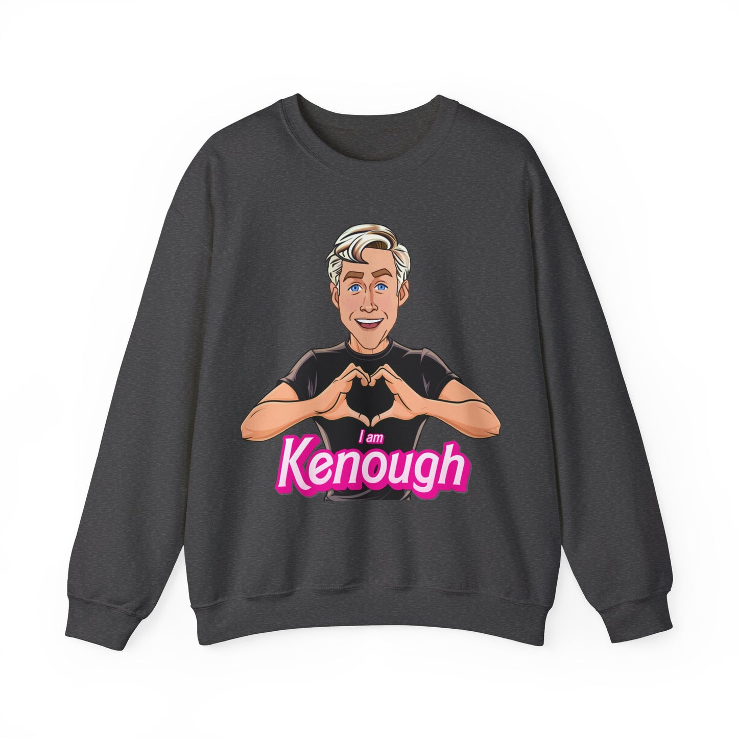 I am Kenough Ryan Gosling Ken Barbie Movie Unisex Heavy Blend Crewneck Sweatshirt Sweatshirts Barbie Celebrities Ken Movies Ryan Gosling Printify