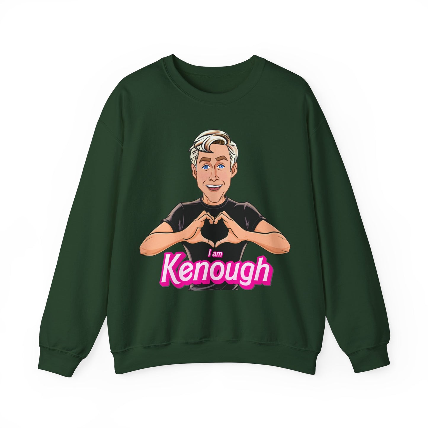 I am Kenough Ryan Gosling Ken Barbie Movie Unisex Heavy Blend Crewneck Sweatshirt Sweatshirts Barbie Celebrities Ken Movies Ryan Gosling Printify