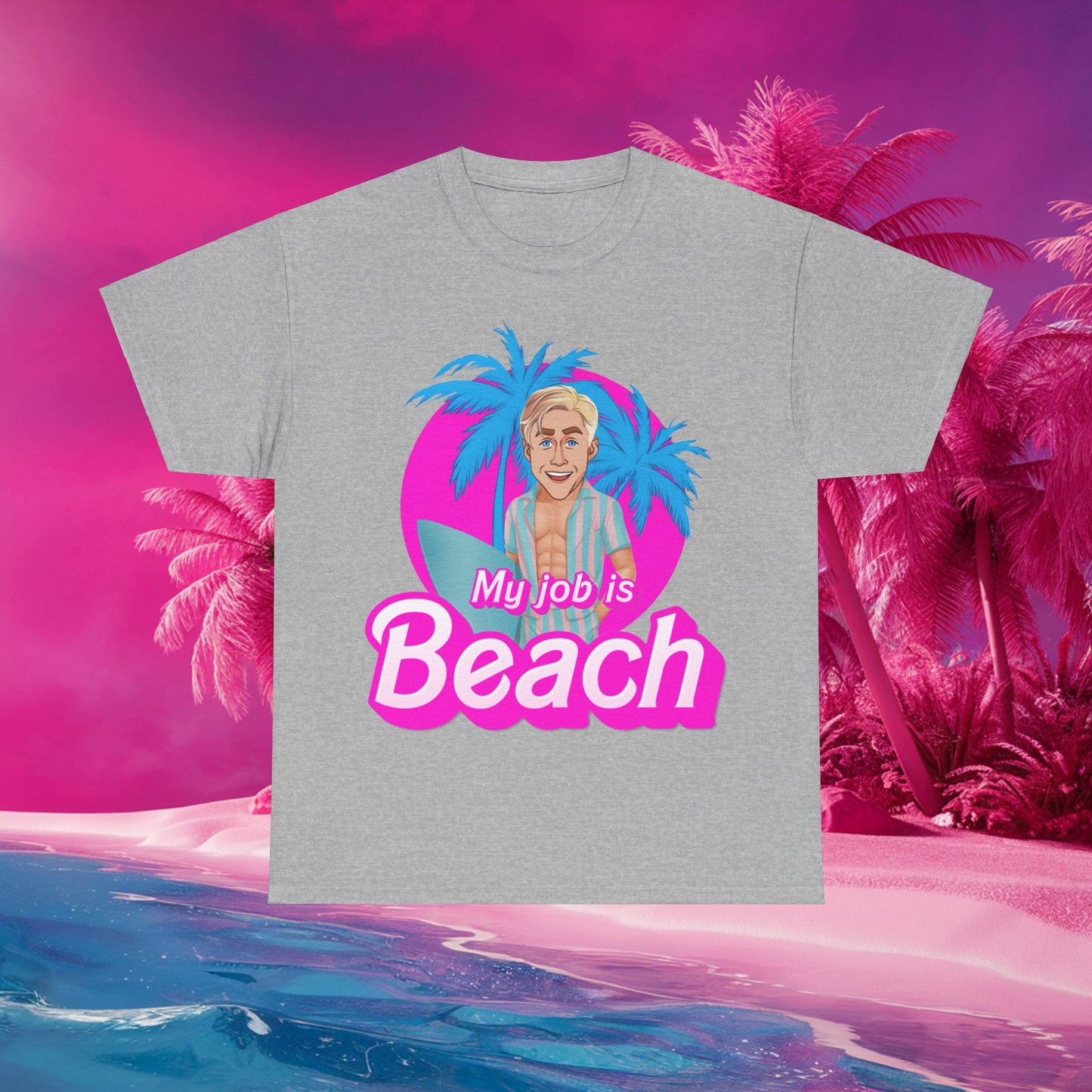 My Job Is Beach Tshirt Ken Shirt Barbie T-shirt Surfing Tee Surf T shirt Summer Shirt Vacation T-Shirt Surfing Gift for Surfer Summer Gift T-shirts Barbie Celebrities Ken Movies Ryan Gosling Printify