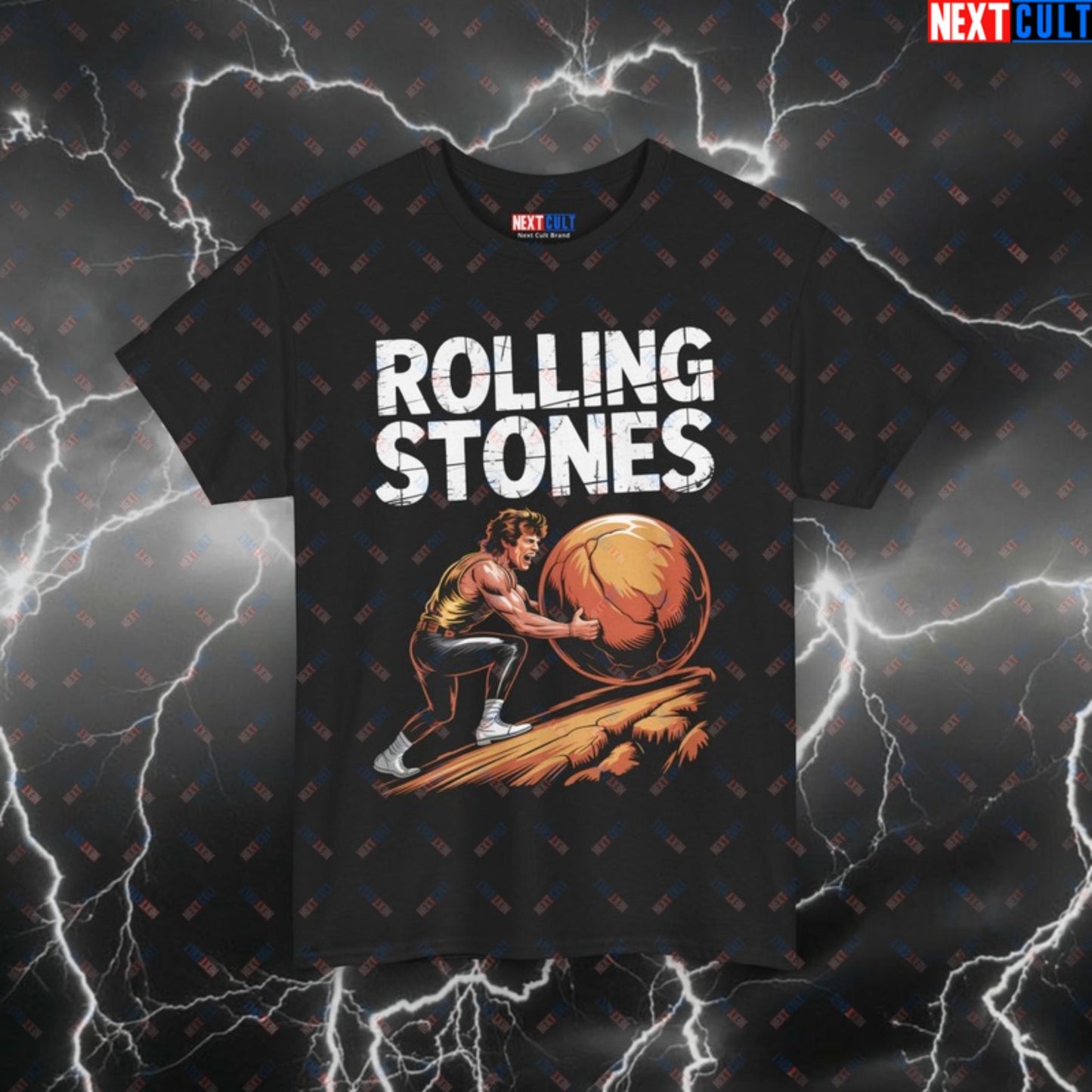 Funny Gym T-Shirt – Rolling Stones Pump Cover Tee for Lifters, Gymbros & Fitness Gains – Rock Music Workout Top Black T-shirts Bodybuilding Fitness Gym Pump Cover Rock Music Strongman The Rolling Stones Workout Printify