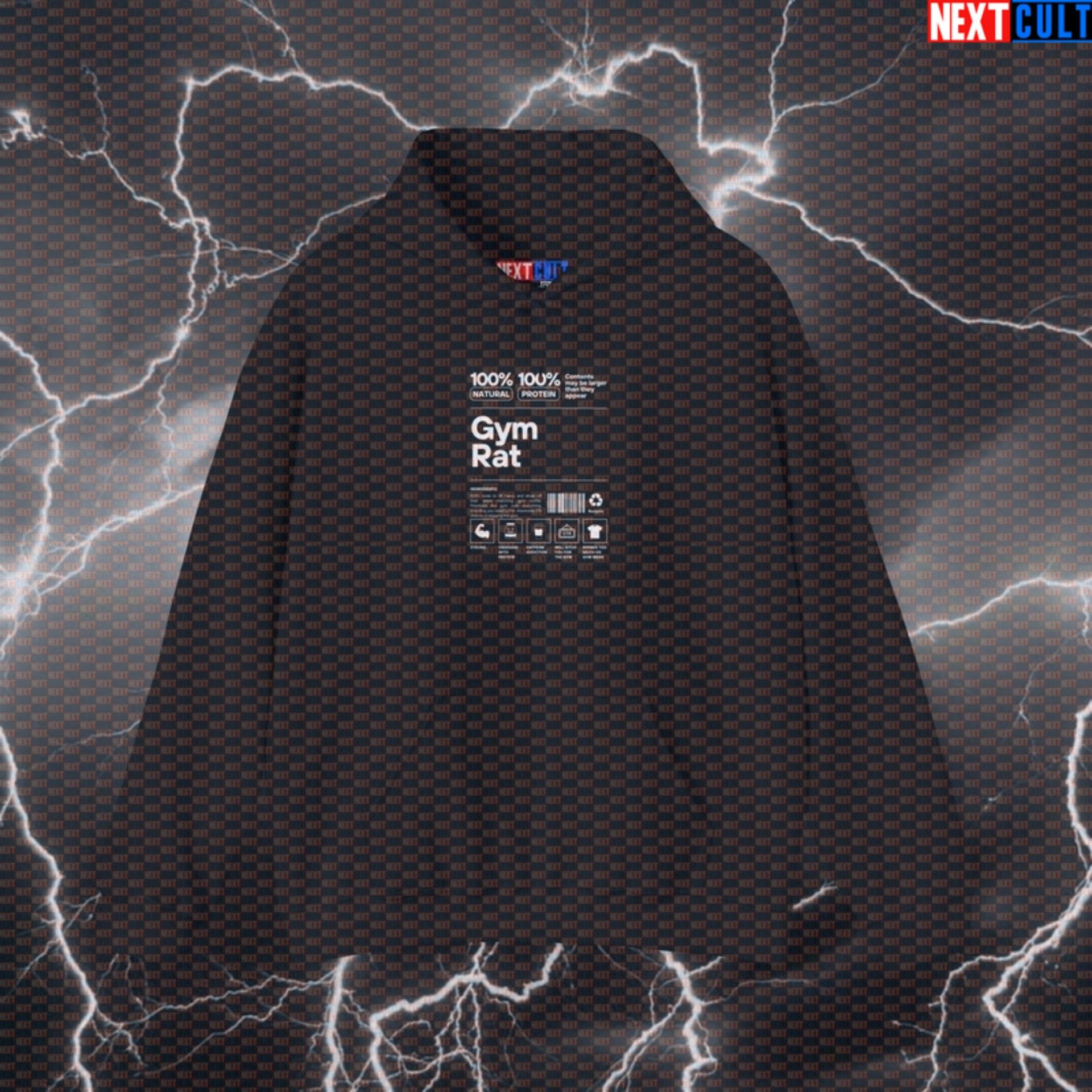 GymRat Ingredients Label Funny Gym Hoodie | Bodybuilding Meme Hooded Sweatshirt Pump Cover Black Hoodies Bodybuilding Fitness Gym Powerlifting Pump Cover Workout Printify