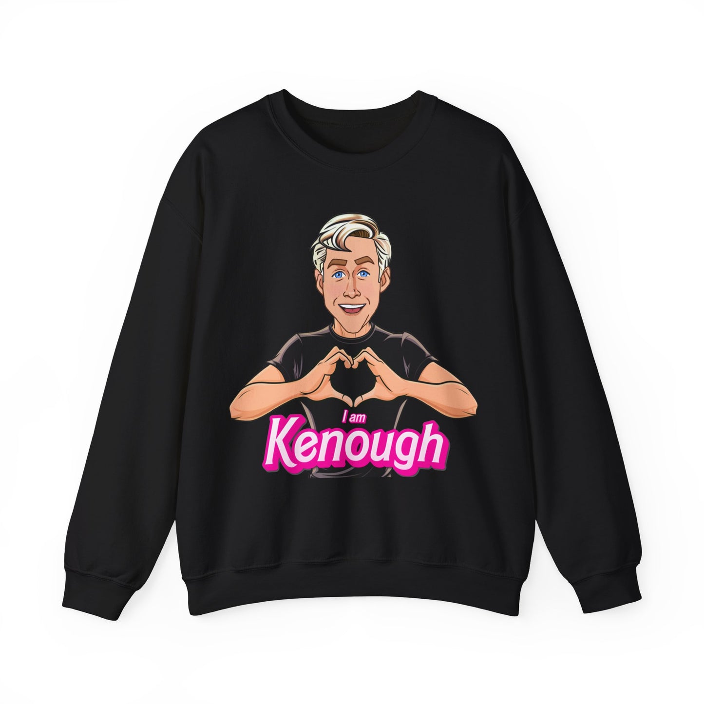 I am Kenough Ryan Gosling Ken Barbie Movie Unisex Heavy Blend Crewneck Sweatshirt Sweatshirts Barbie Celebrities Ken Movies Ryan Gosling Printify