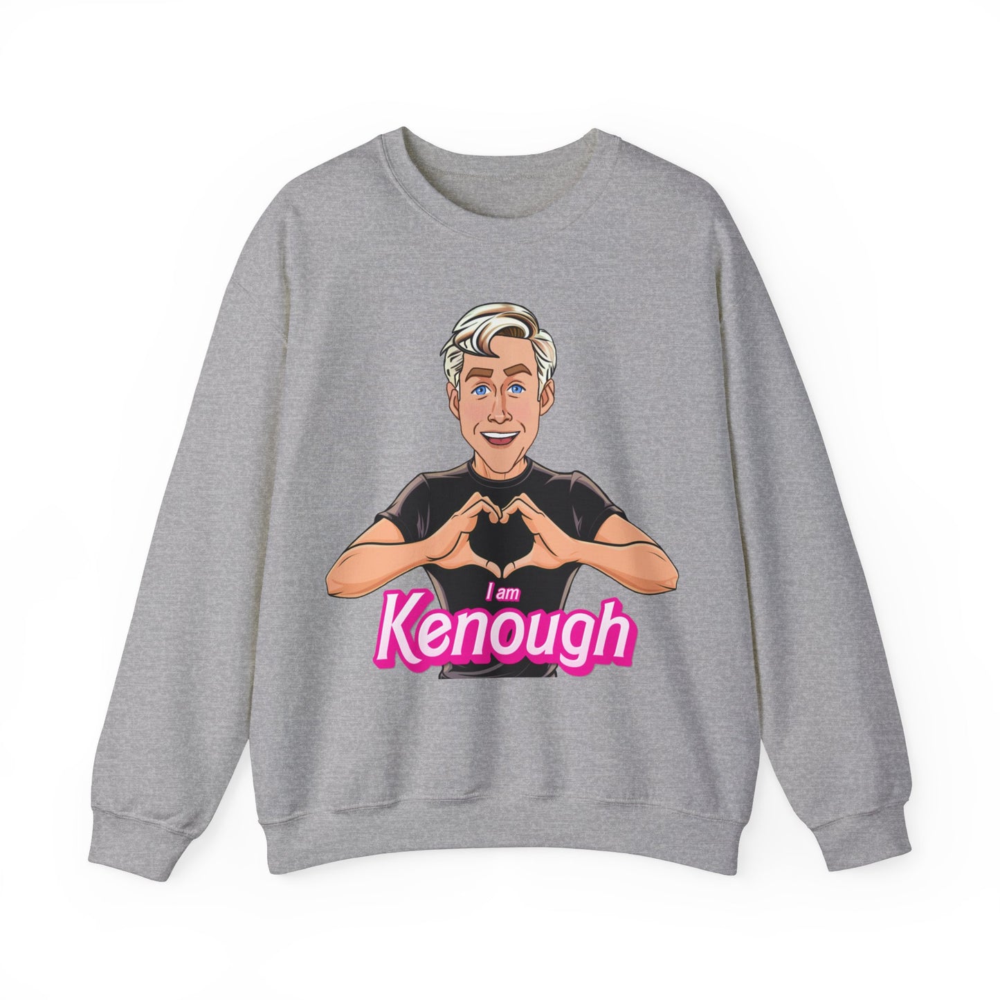 I am Kenough Ryan Gosling Ken Barbie Movie Unisex Heavy Blend Crewneck Sweatshirt Sweatshirts Barbie Celebrities Ken Movies Ryan Gosling Printify