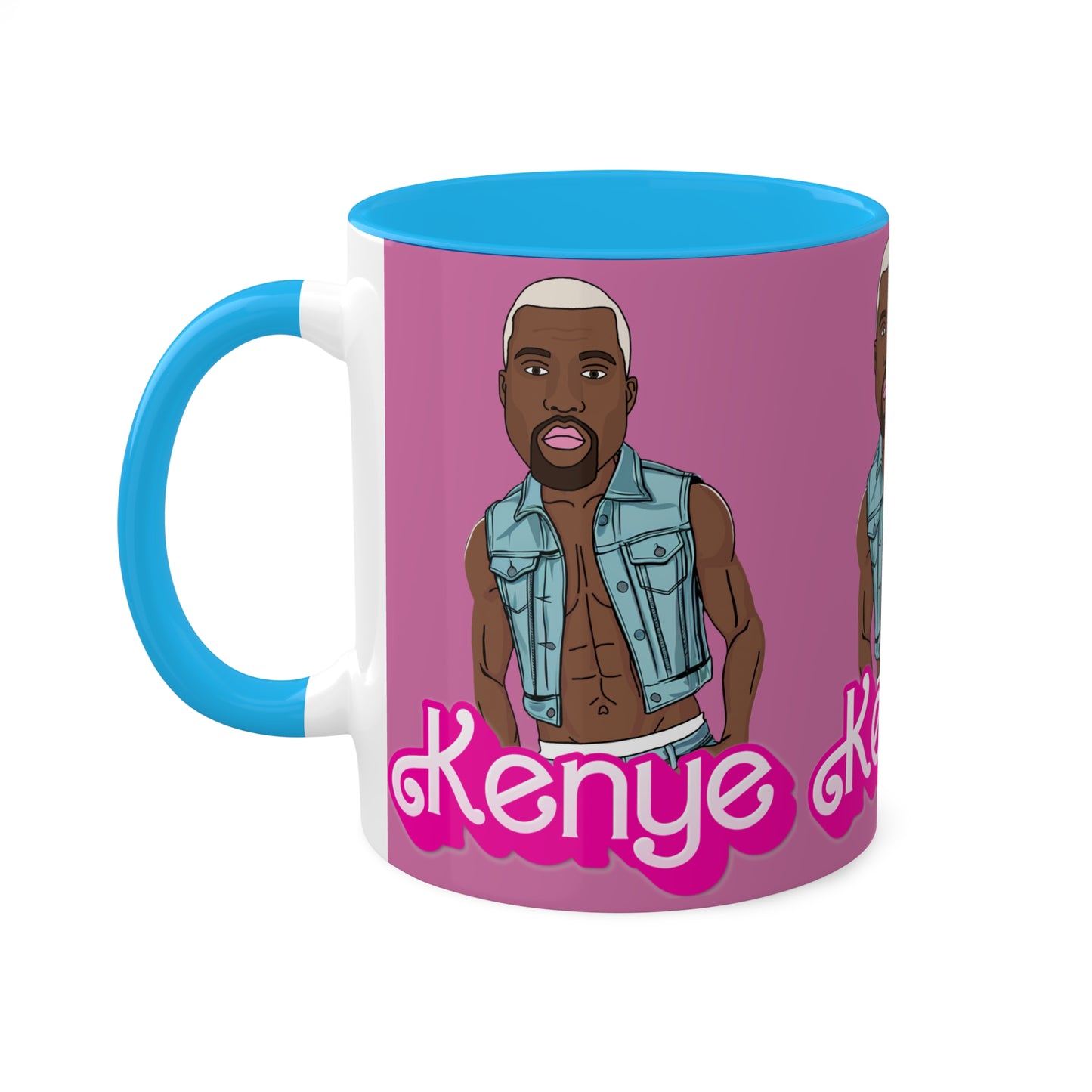 Kenye Barbie Ken Ryan Gosling Kanye West Colorful Mug Mugs Barbie Kanye West Ken Movies Music Printify