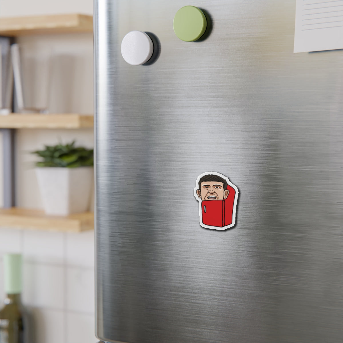 Harry Maguire The Fridge Manchester United Magnets 2" x 2" Die-Cut 1 pc Magnets Football Harry Maguire Manchester United The Fridge Printify