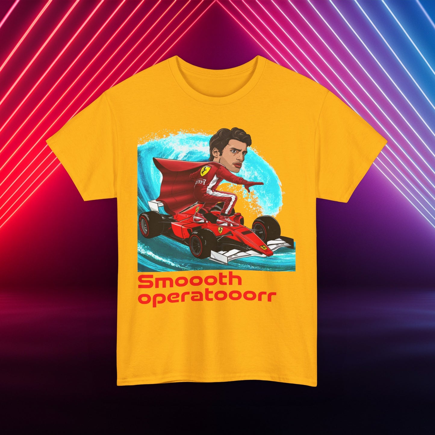 Carlos Sainz T-shirt Carlos Sainz Shirt Smooth Operator Shirt Ferrari T shirt Formula 1 Tee F1 Tshirt Ferrari Gift Ferrari Fan Shirt F1 Gift Gold T-shirts Carlos Sainz F1 Ferrari Printify
