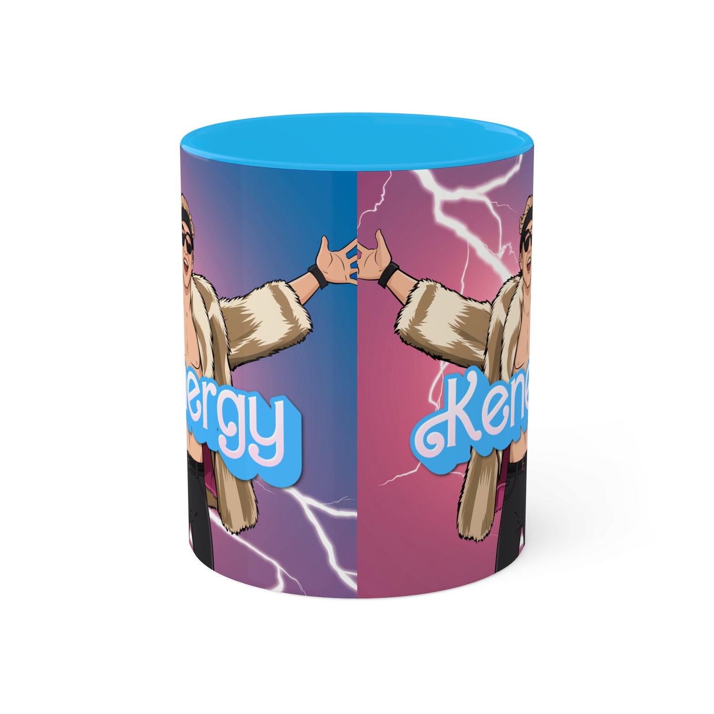 Kenergy Barbie Ryan Gosling Ken Colorful Mug Mugs Barbie Celebrities Ken Kenergy Movies Ryan Gosling Printify