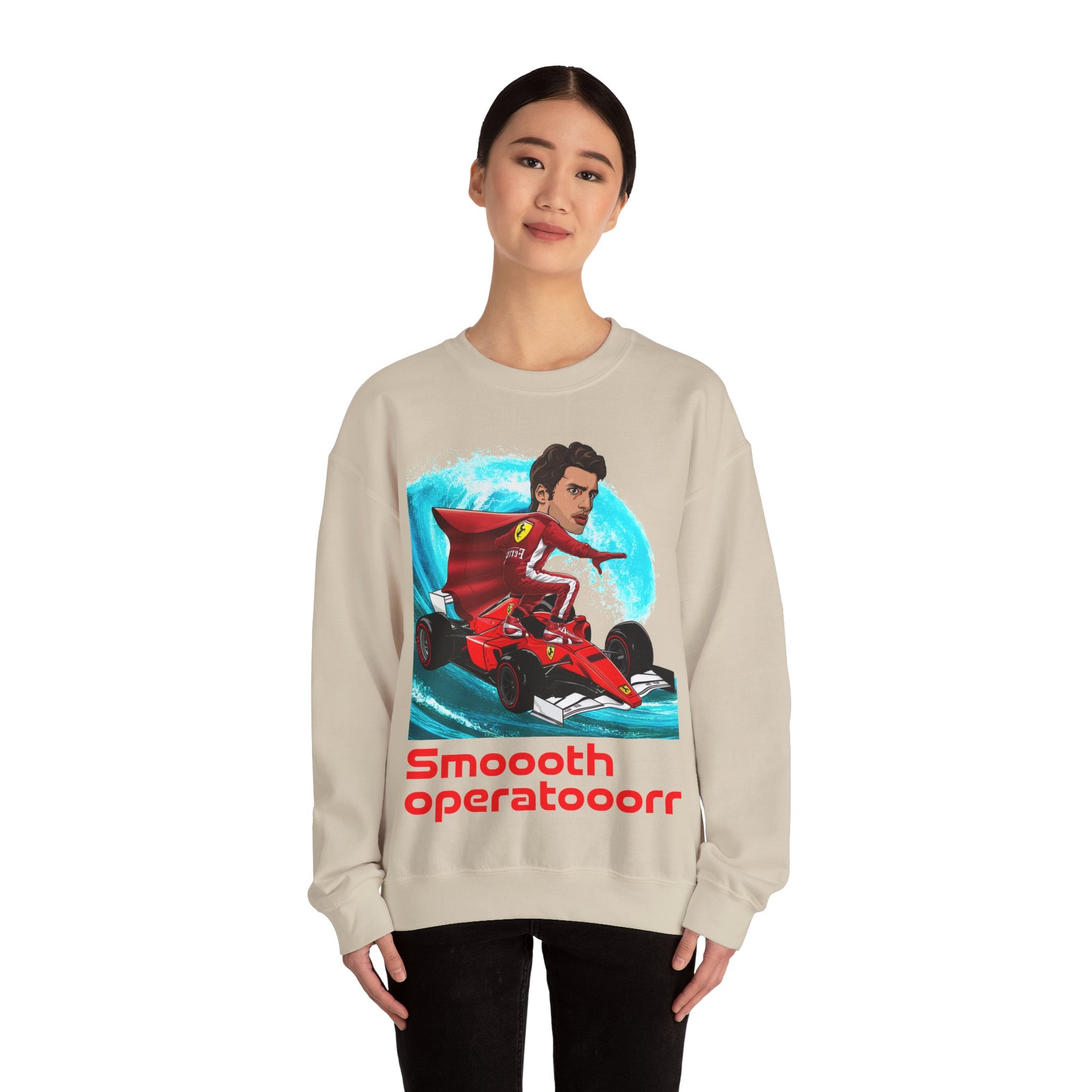 Carlos Sainz Sweatshirt Smooth Operator Jumper Ferrari Sweater Formula 1 Jumper F1 Sweater Ferrari Gift Ferrari Fan Jumper F1 Gift Scuderia Sweatshirts Carlos Sainz F1 Ferrari Printify