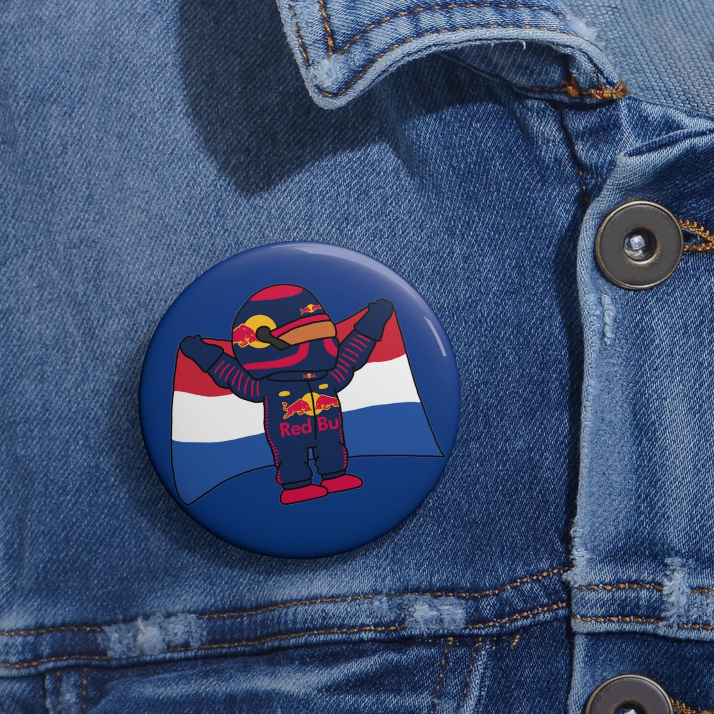 NeVerStappen Red Bull Formula 1 F1 Max Verstappen Custom Pin Button 2.25" Pins F1 Max Verstappen Red Bull Printify