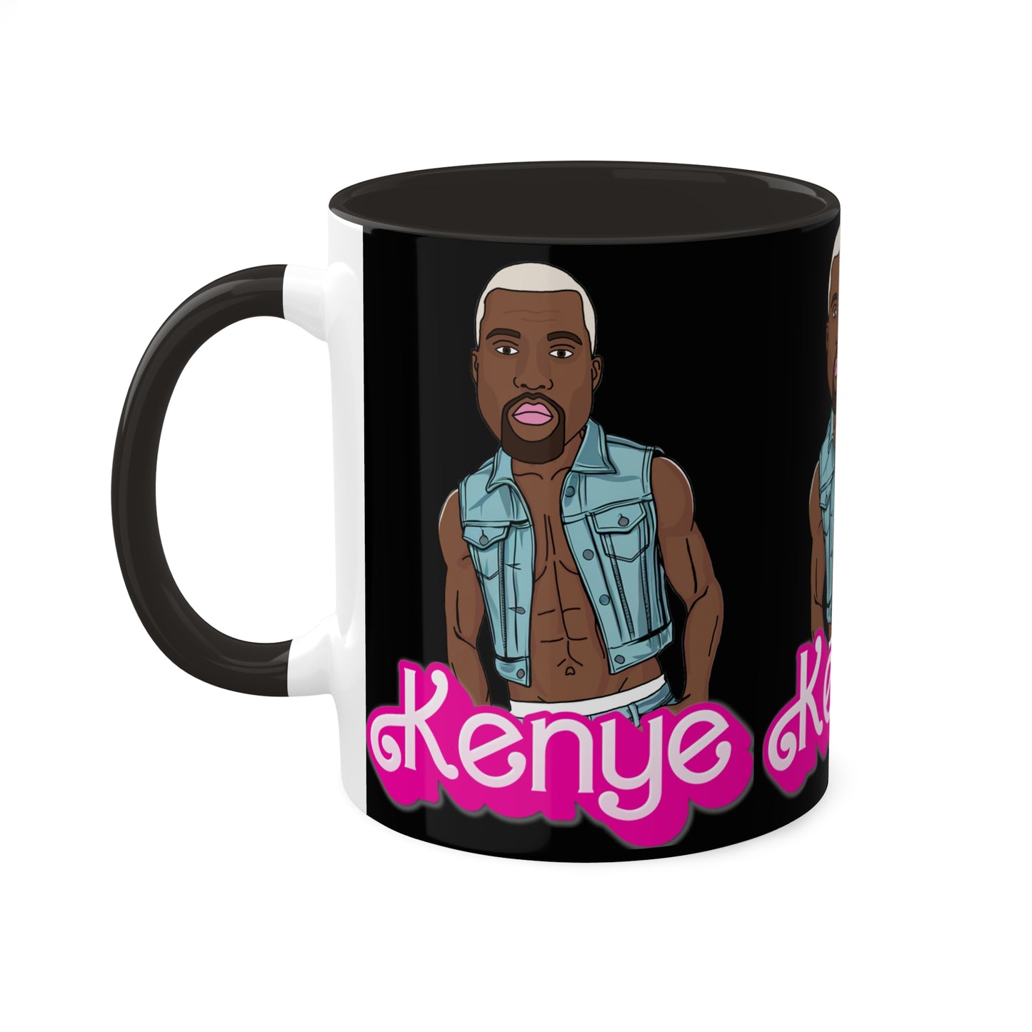 Kenye Barbie Ken Ryan Gosling Kanye West Colorful Mug Mugs Barbie Kanye West Ken Movies Music Printify