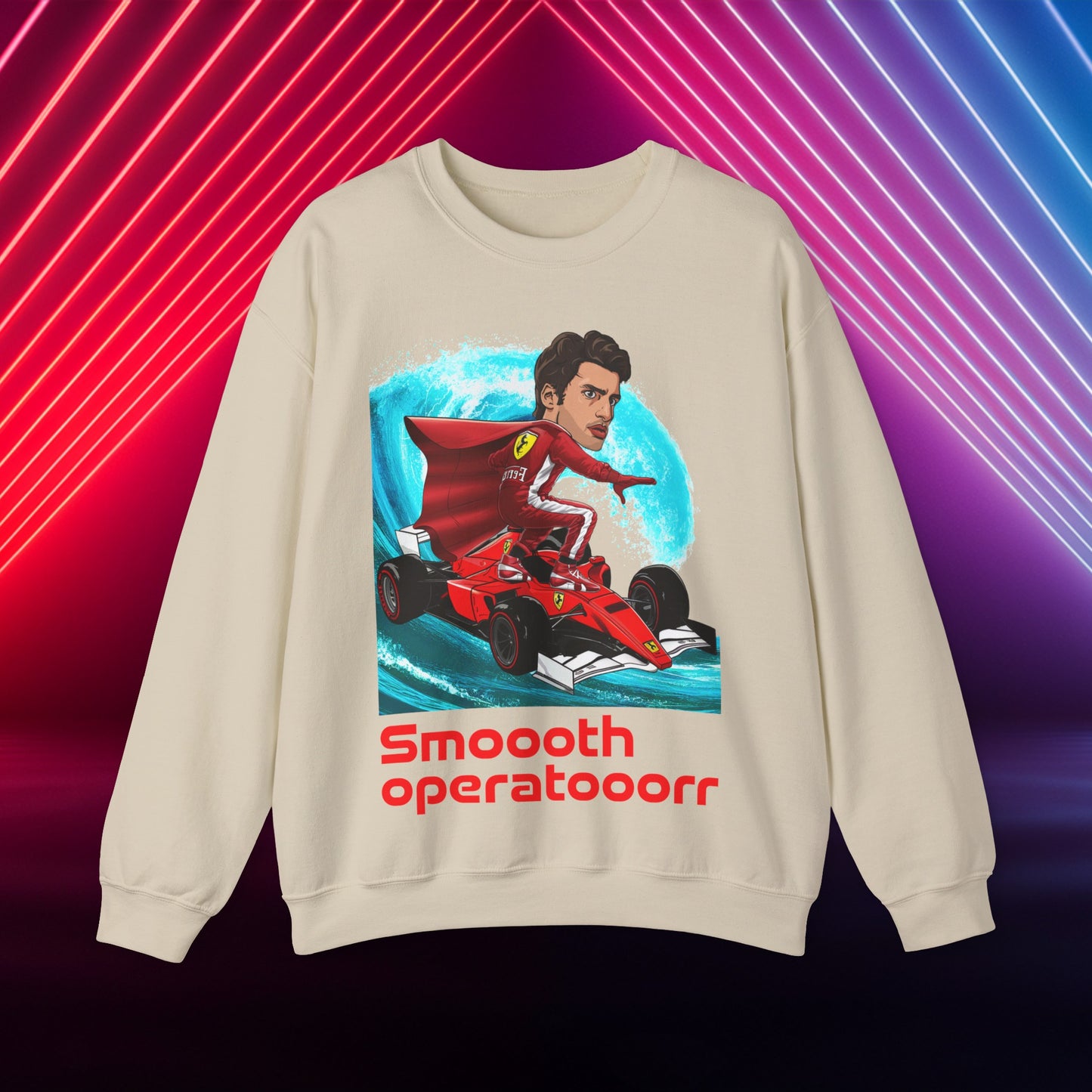 Carlos Sainz Sweatshirt Smooth Operator Jumper Ferrari Sweater Formula 1 Jumper F1 Sweater Ferrari Gift Ferrari Fan Jumper F1 Gift Scuderia Sand Sweatshirts Carlos Sainz F1 Ferrari Printify