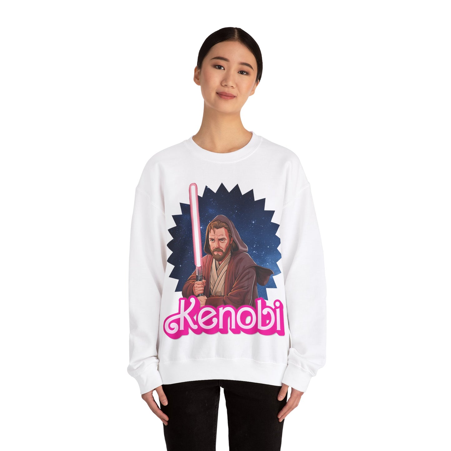 Obi-Wan Kenobi Ken Barbie Movie Star Wars Unisex Heavy Blend Crewneck Sweatshirt Sweatshirts Barbie Ken Movies Star Wars Printify