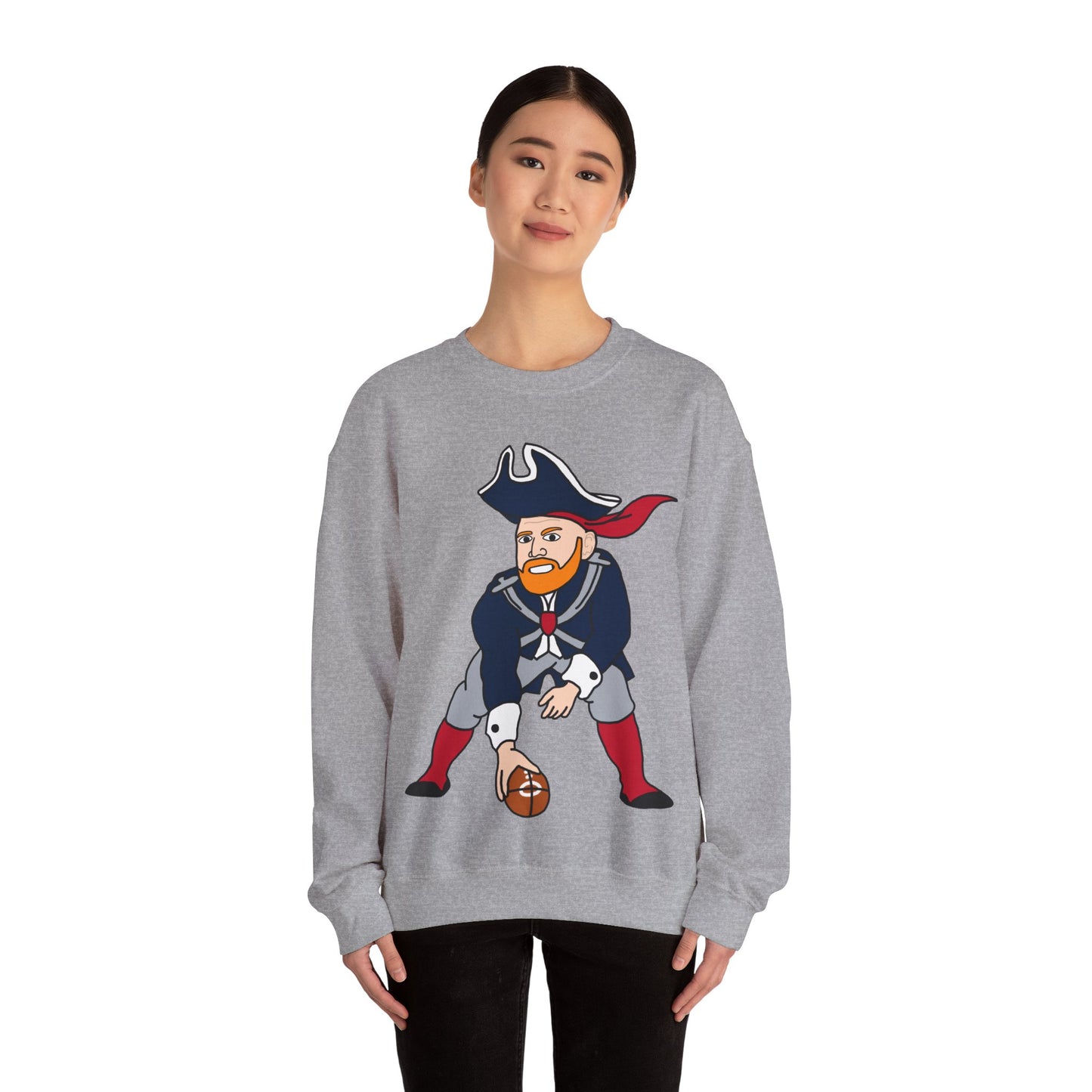 Bill Burrdy New England Patriots Tom Brady Bill Burr Unisex Heavy Blend Crewneck Sweatshirt Sweatshirts American Football Bill Burr Monday Morning Podcast New England Patriots NFL Podcasts Stand-up Comedy Printify