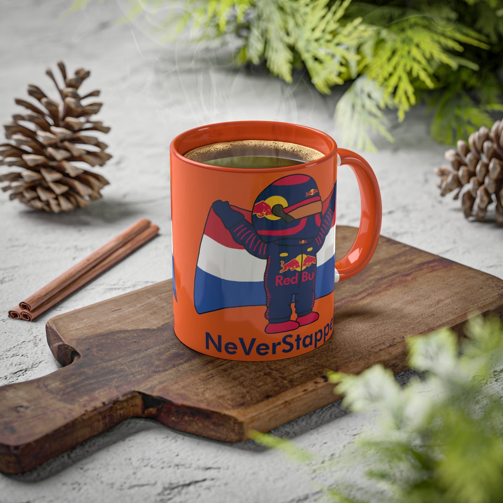 NeVerStappen Red Bull Formula 1 F1 Max Vertsappen Colorful Mugs, 11oz Mugs Printify
