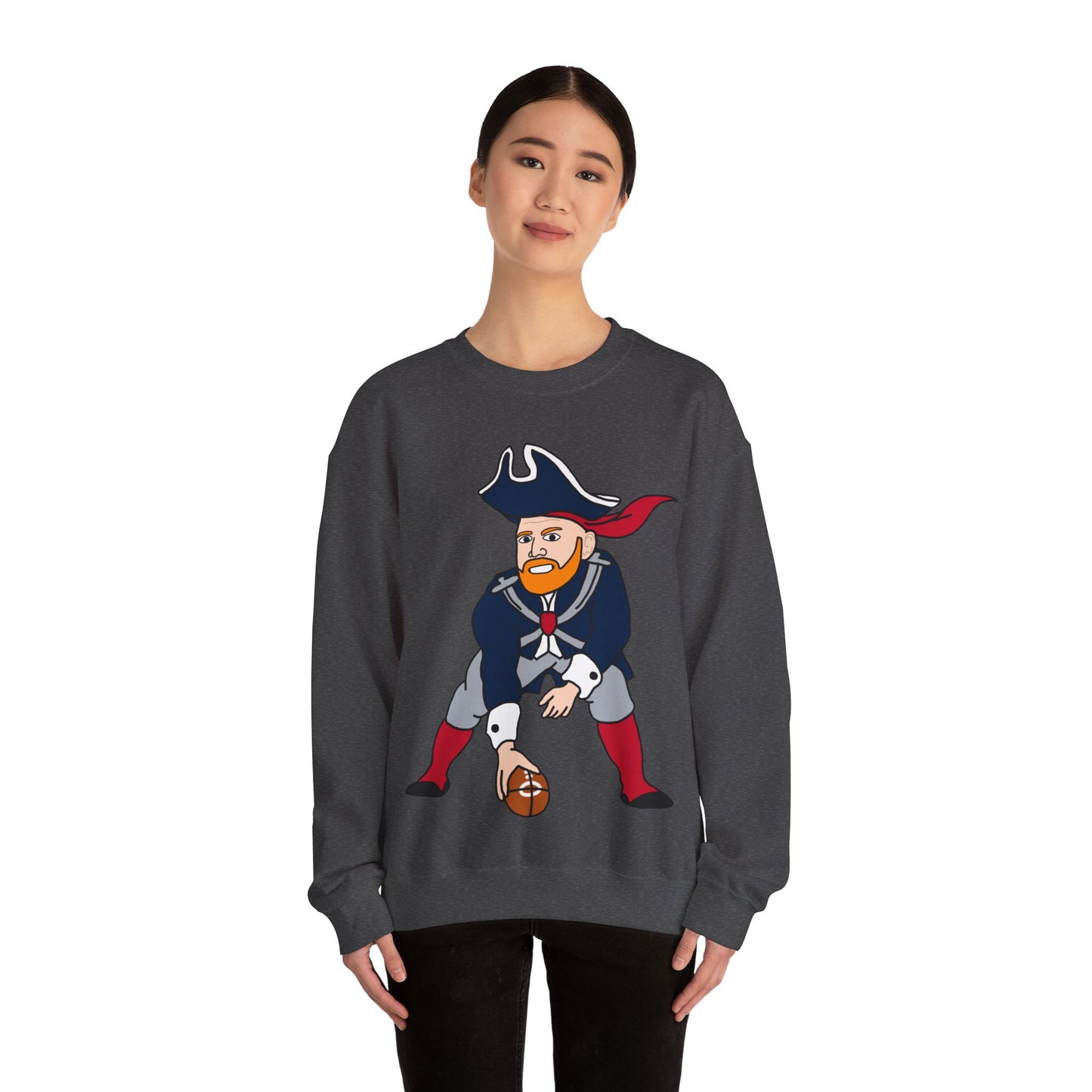 Bill Burrdy New England Patriots Tom Brady Bill Burr Unisex Heavy Blend Crewneck Sweatshirt Sweatshirts American Football Bill Burr Monday Morning Podcast New England Patriots NFL Podcasts Stand-up Comedy Printify