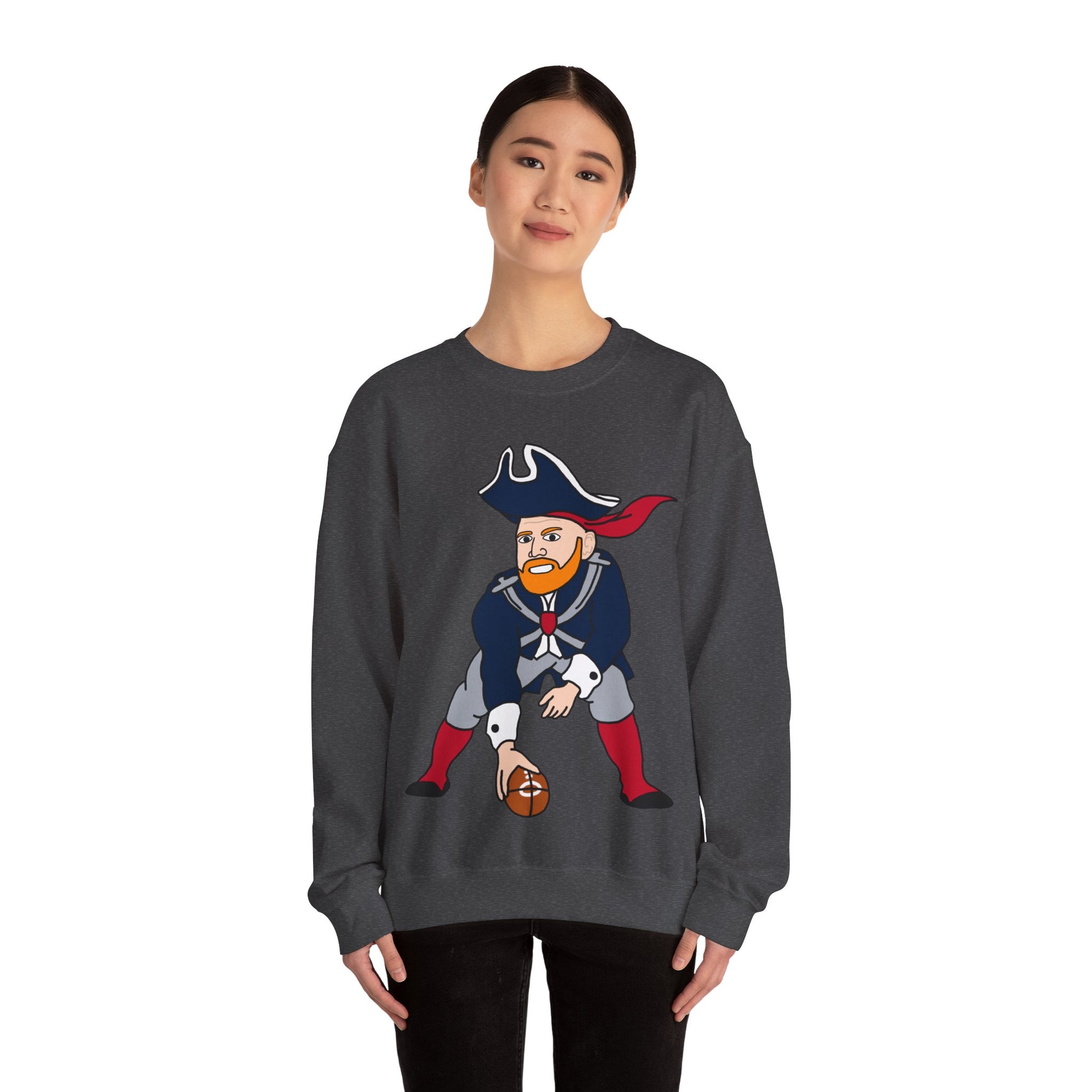 Bill Burrdy New England Patriots Tom Brady Bill Burr Unisex Heavy Blend Crewneck Sweatshirt Sweatshirts American Football Bill Burr Monday Morning Podcast New England Patriots NFL Podcasts Stand-up Comedy Printify