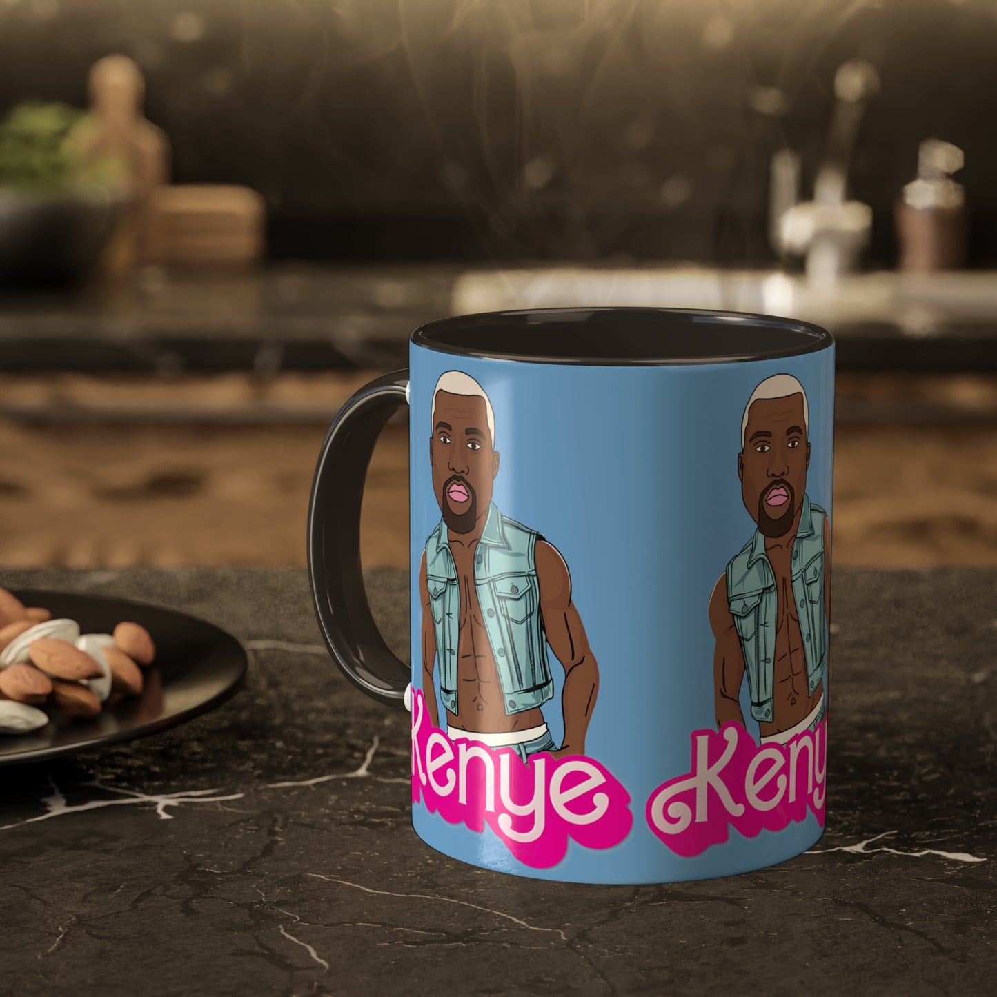 Kenye Barbie Ken Ryan Gosling Kanye West Colorful Mug 11oz Black Mugs Barbie Kanye West Ken Movies Music Printify