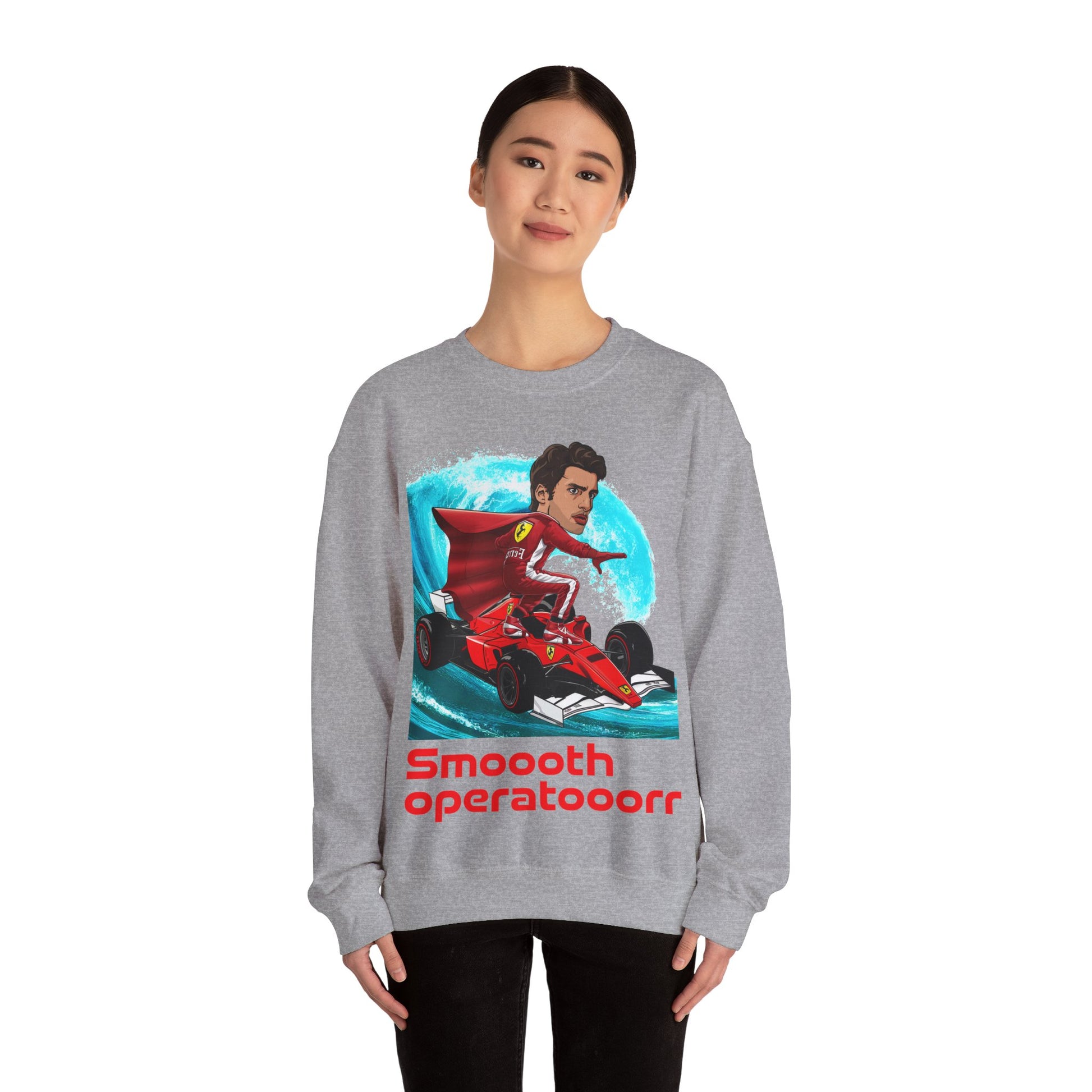 Carlos Sainz Sweatshirt Smooth Operator Jumper Ferrari Sweater Formula 1 Jumper F1 Sweater Ferrari Gift Ferrari Fan Jumper F1 Gift Scuderia Sweatshirts Carlos Sainz F1 Ferrari Printify