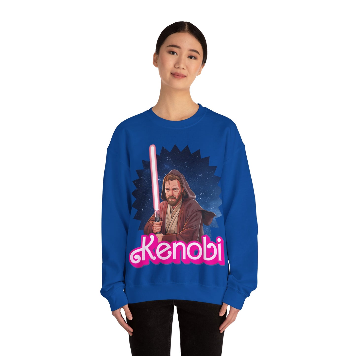 Obi-Wan Kenobi Ken Barbie Movie Star Wars Unisex Heavy Blend Crewneck Sweatshirt Sweatshirts Barbie Ken Movies Star Wars Printify