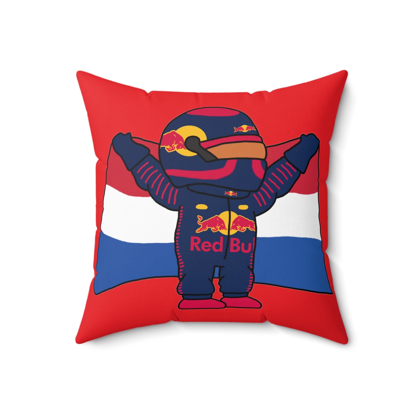 NeVerStappen Red Bull Formula 1 F1 Max Verstappen Pillow 18" × 18" Pillows F1 Max Verstappen Red Bull Printify