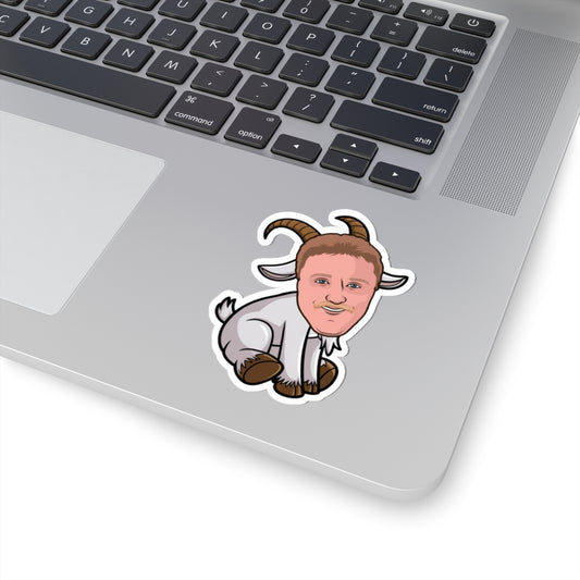 Larry Bird G.O.A.T. Sticker - Funny Basketball Meme Decal - Greatest of All Time Print for Basketball Fans - Perfect Gift for Larry Bird Fans 3" × 3" White Stickers Basketball Boston Celtics G.O.A.T. Larry Bird NBA Printify