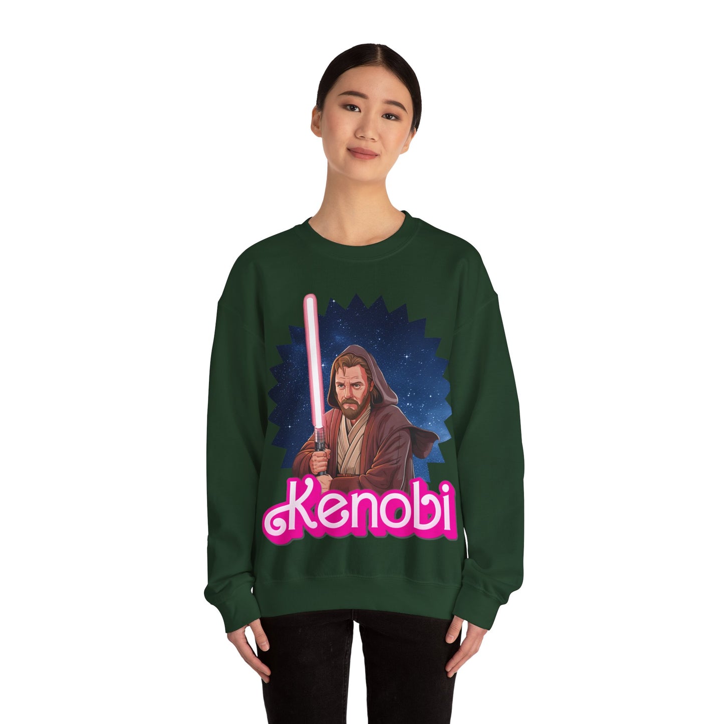 Obi-Wan Kenobi Ken Barbie Movie Star Wars Unisex Heavy Blend Crewneck Sweatshirt Sweatshirts Barbie Ken Movies Star Wars Printify