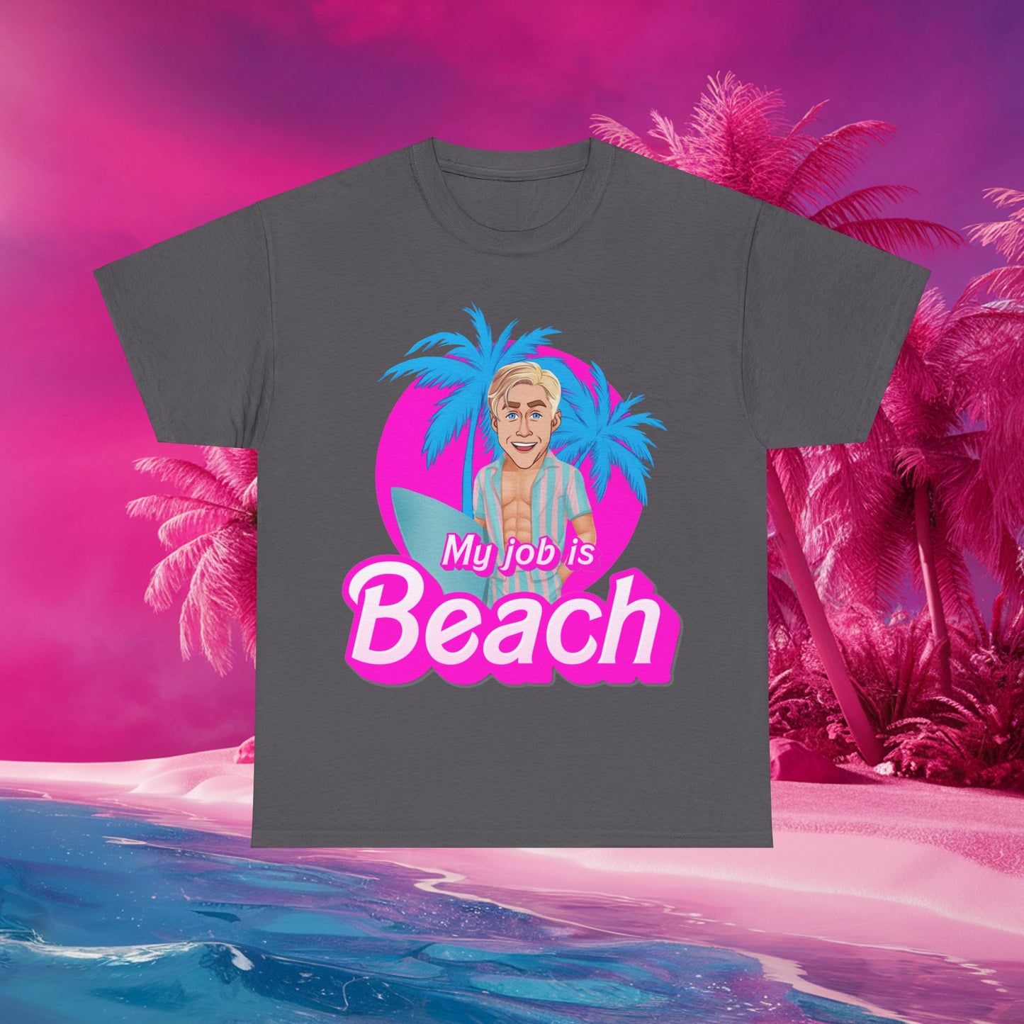 My Job Is Beach Tshirt Ken Shirt Barbie T-shirt Surfing Tee Surf T shirt Summer Shirt Vacation T-Shirt Surfing Gift for Surfer Summer Gift T-shirts Barbie Celebrities Ken Movies Ryan Gosling Printify