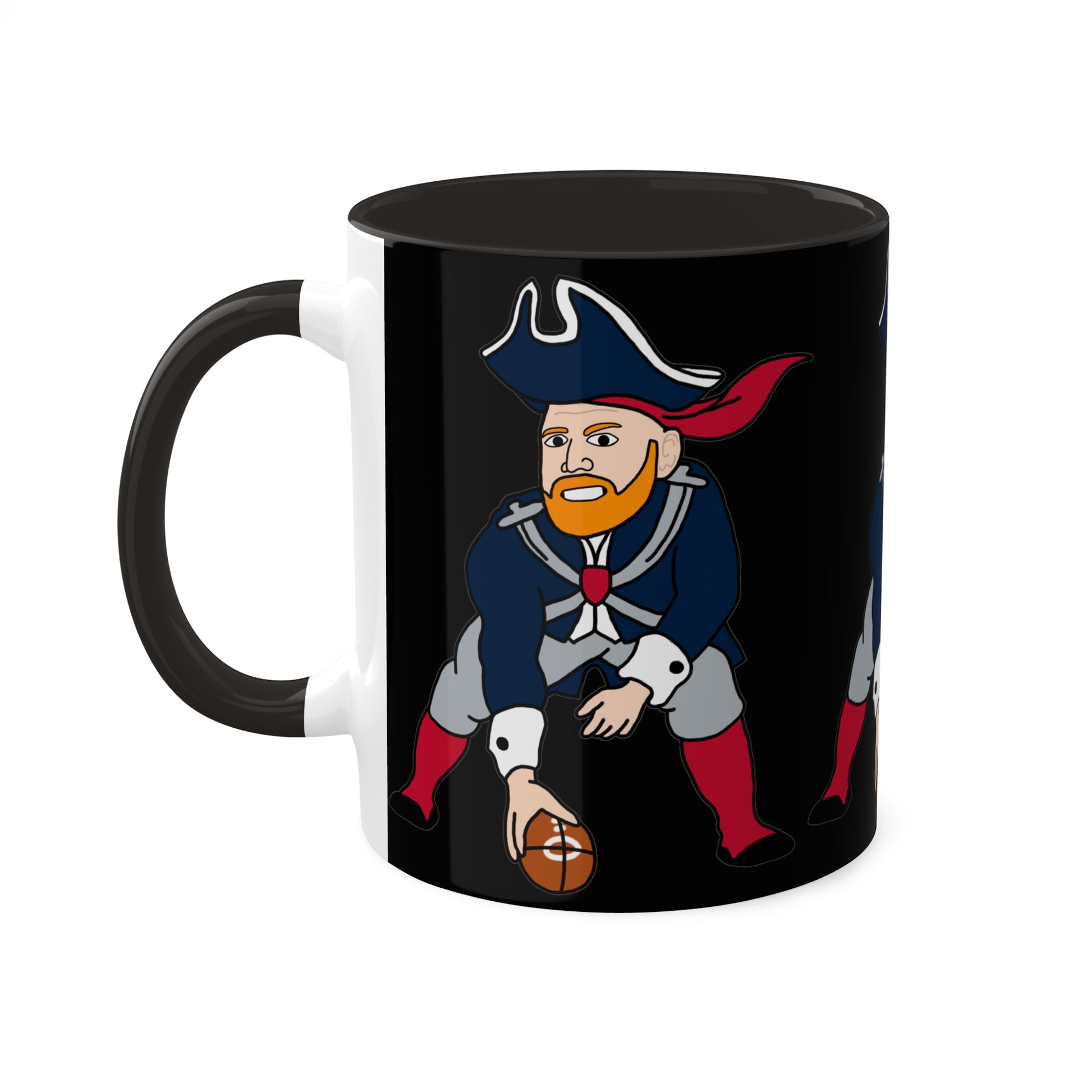 Bill Burrdy New England Patriots NFL Tom Brady Bill Burr Colorful Mug, 11oz Mugs American Football Bill Burr Monday Morning Podcast New England Patriots NFL Podcasts Stand-up Comedy Printify