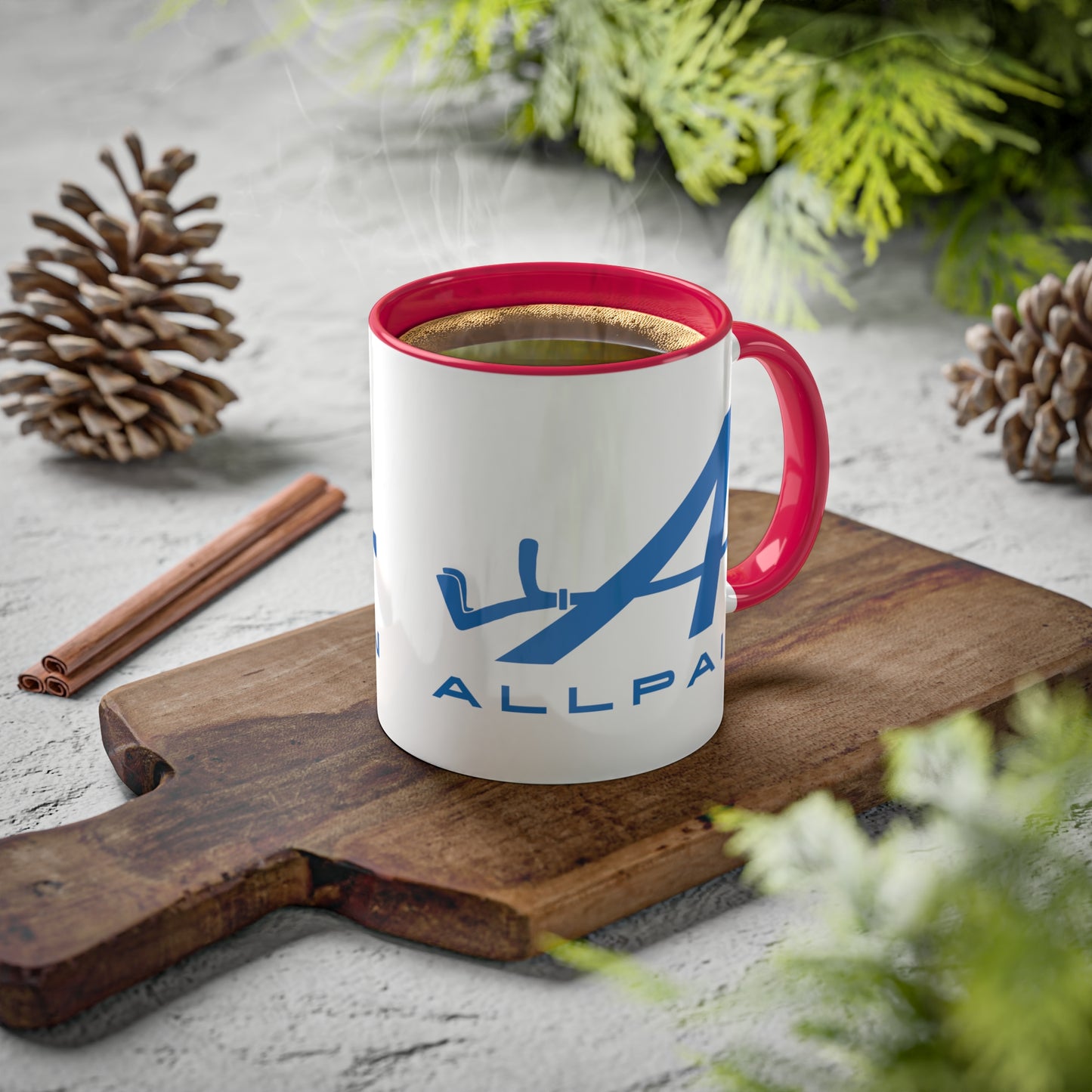 Allpain Alpine F1 Formula 1 Pierre Gasly Esteban Ocon Colorful Mug, 11oz Mugs Alpine F1 Printify