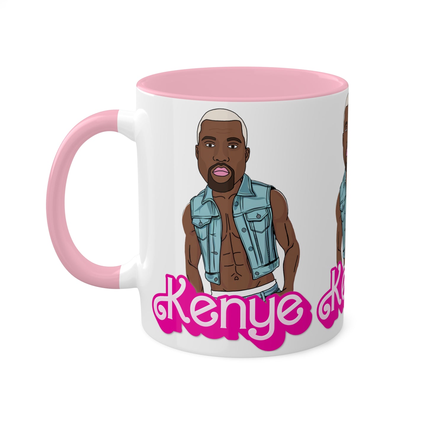 Kenye Barbie Ken Ryan Gosling Kanye West Colorful Mug Mugs Barbie Kanye West Ken Movies Music Printify