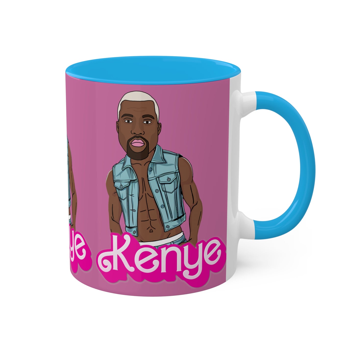 Kenye Barbie Ken Ryan Gosling Kanye West Colorful Mug Mugs Barbie Kanye West Ken Movies Music Printify