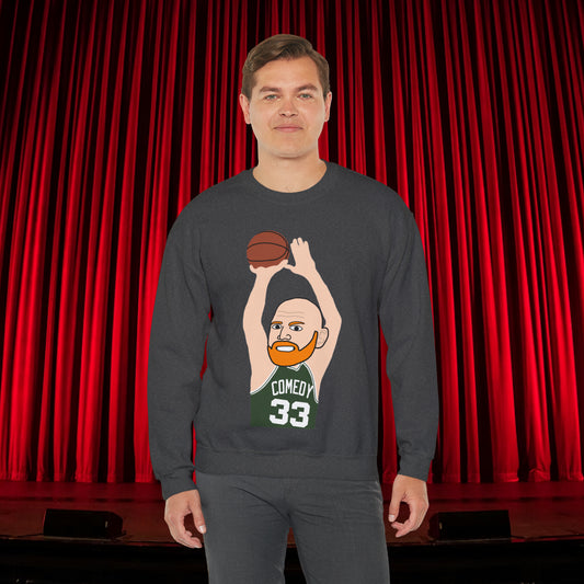 Bill Burr Sweatshirt Boston Celtics Sweater Larry Bird Jumper Monday Morning Podcast Merch Podcast Gift Celtics Fan Gift Basketball Fan Gift Dark Heather Sweatshirts Basketball Bill Burr Boston Celtics Monday Morning Podcast NBA Podcasts Stand-up Comedy Printify